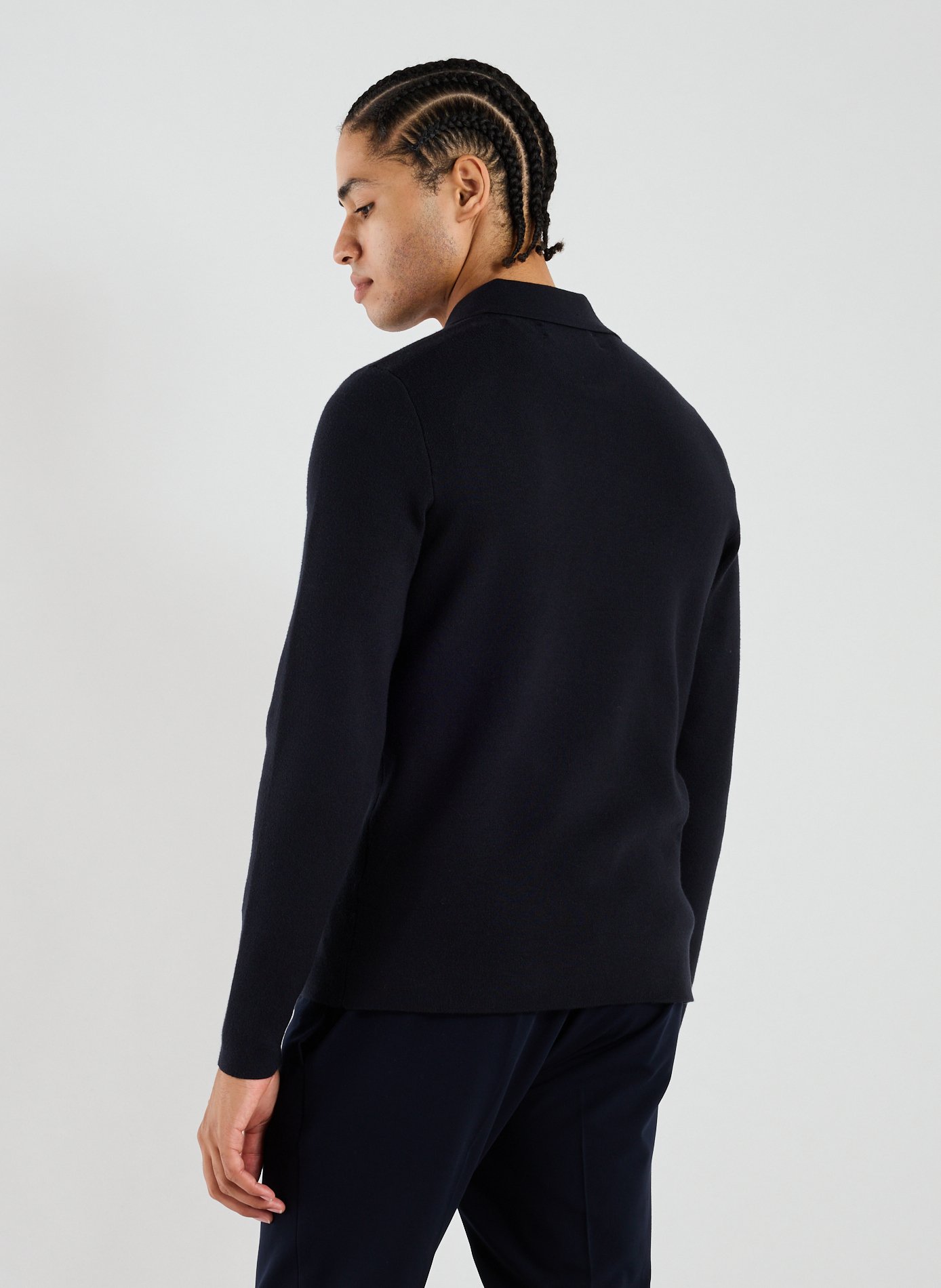 Pull polo droit à col classique SAMSOE SAMSOE Bleu