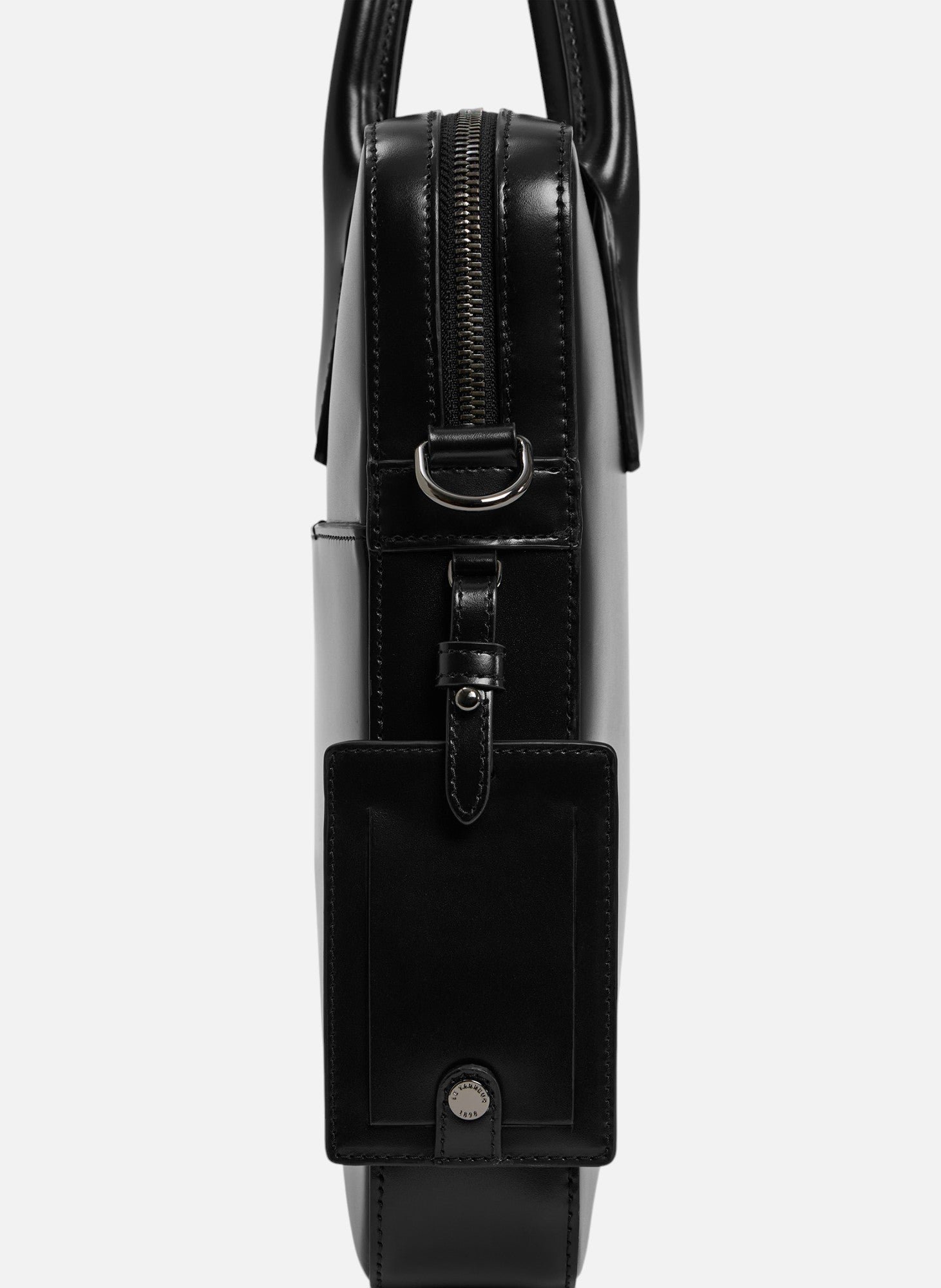 Porte documents slim 14" emile en cuir lisse business effet box LE TANNEUR Noir