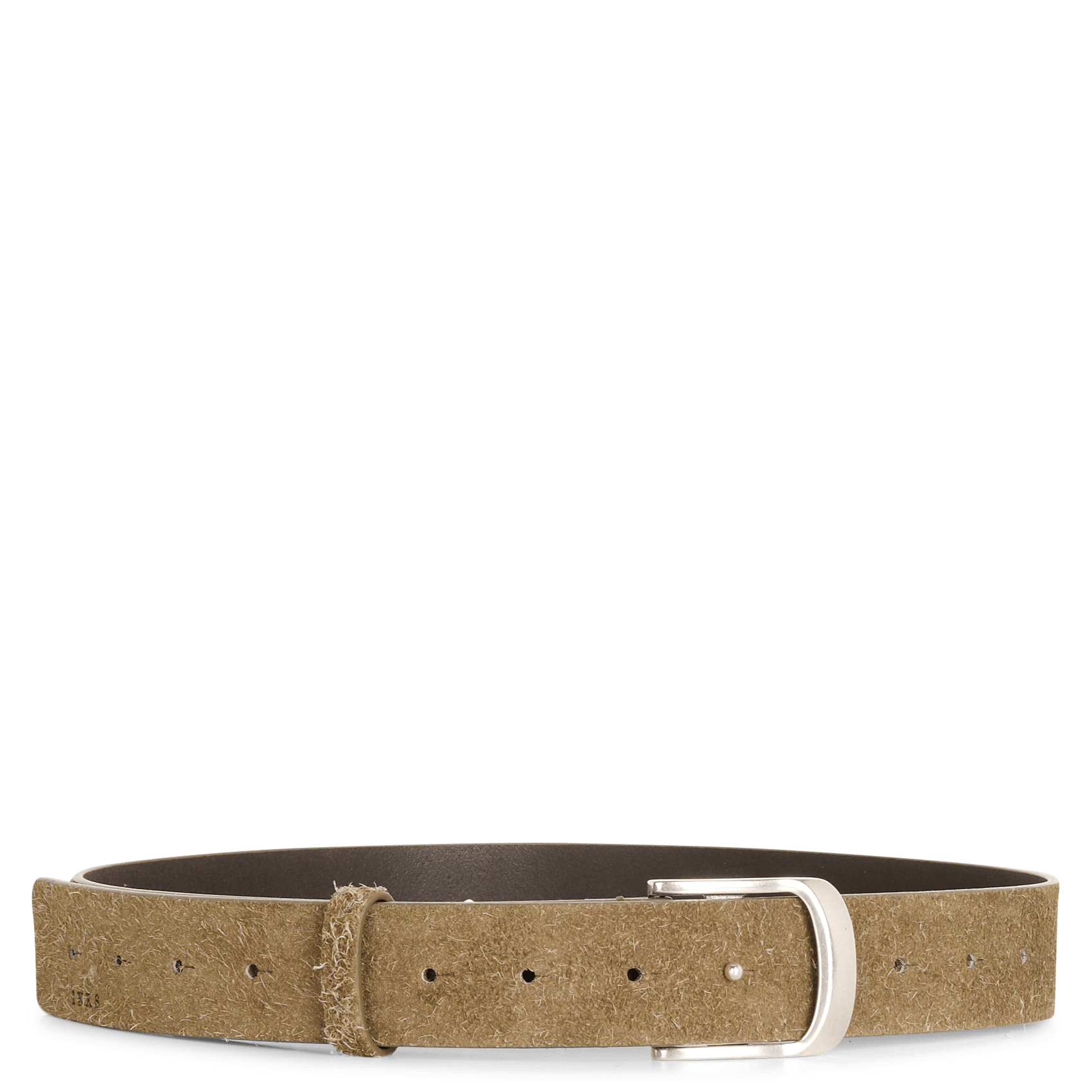 Ceinture unie en cuir de veau IKKS Kaki