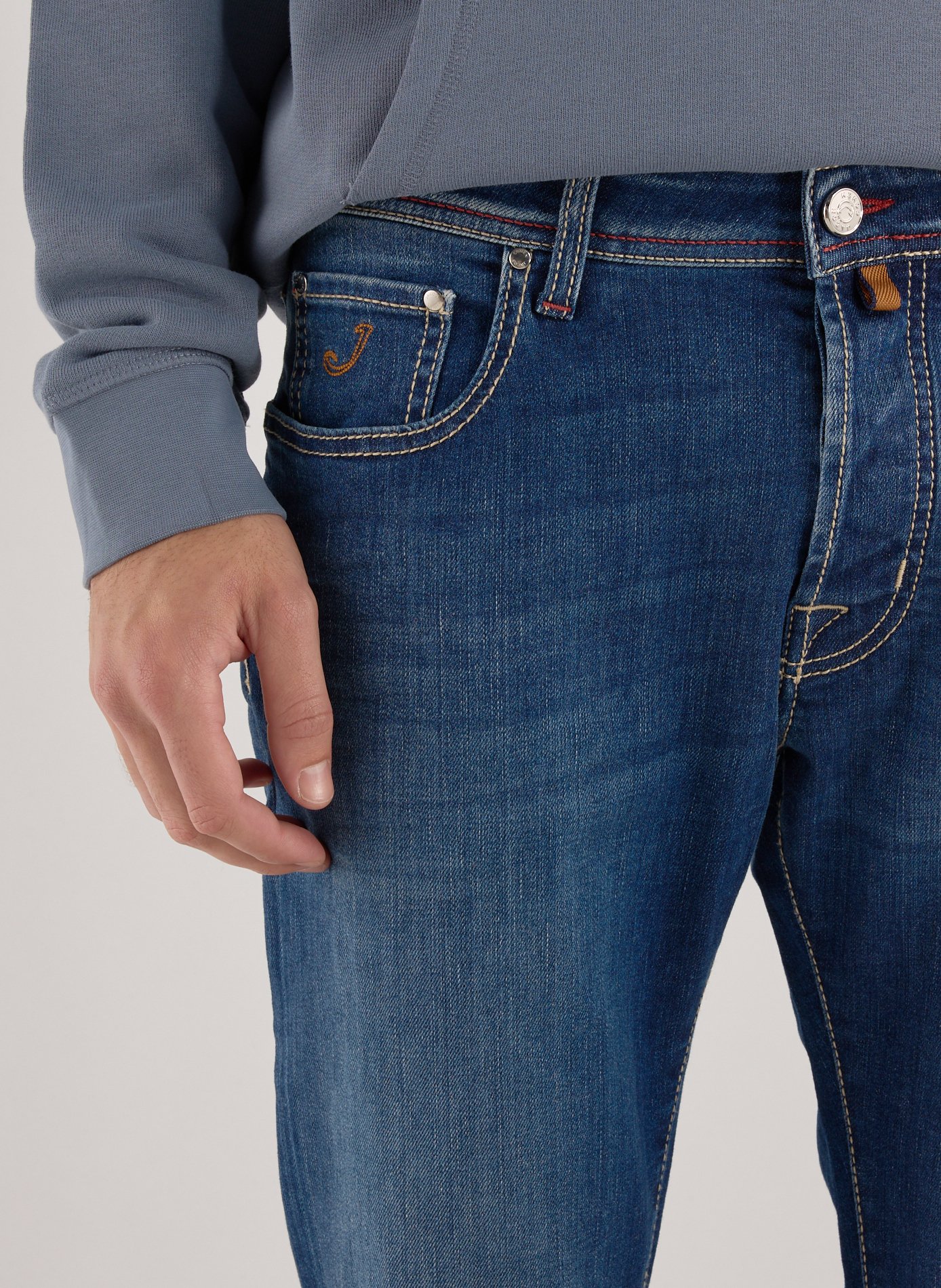 Cotton-blend slim-fit jeans JACOB COHEN Blue