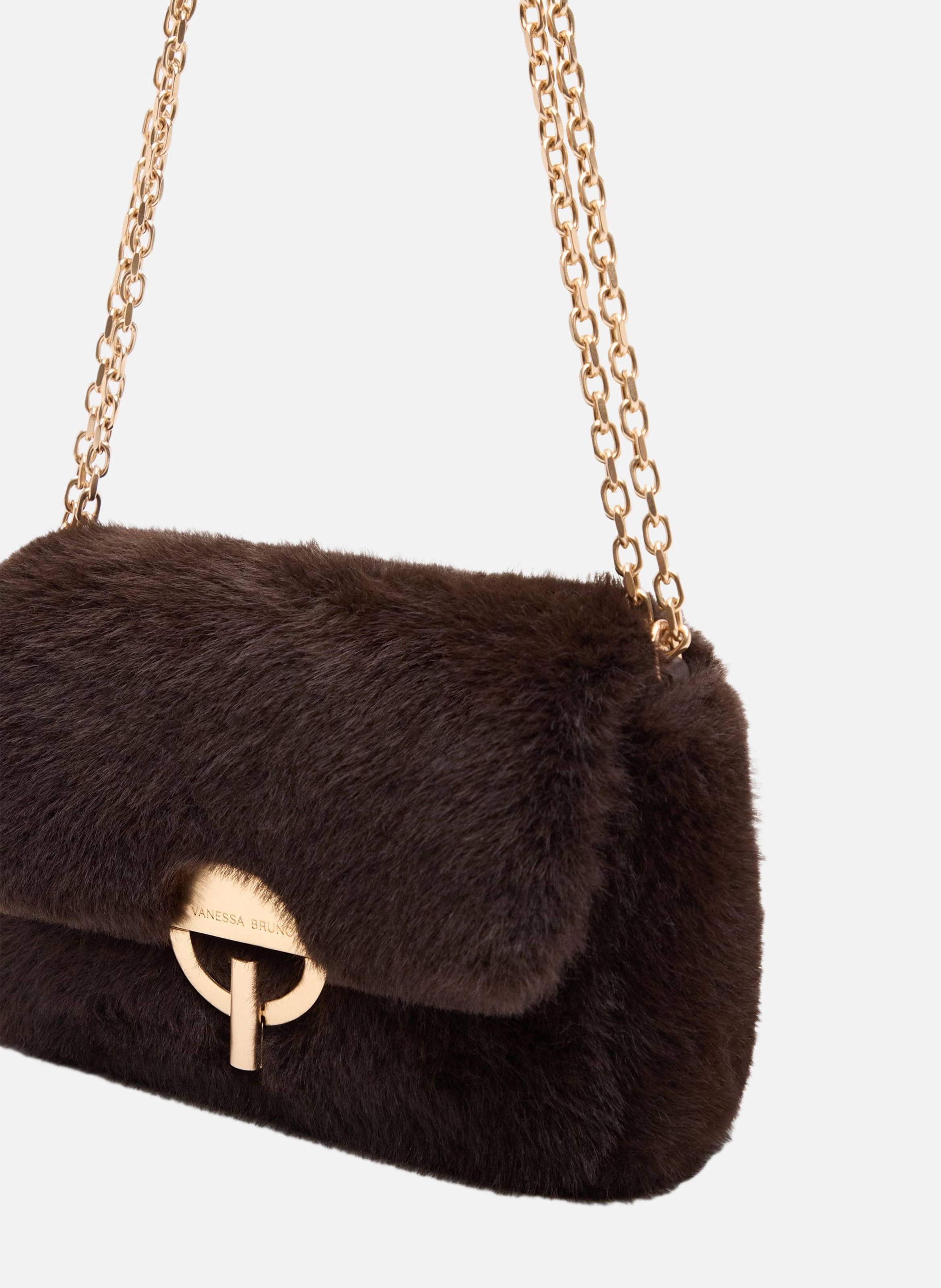 Moyen sac moon en fausse fourrure VANESSA BRUNO Marron