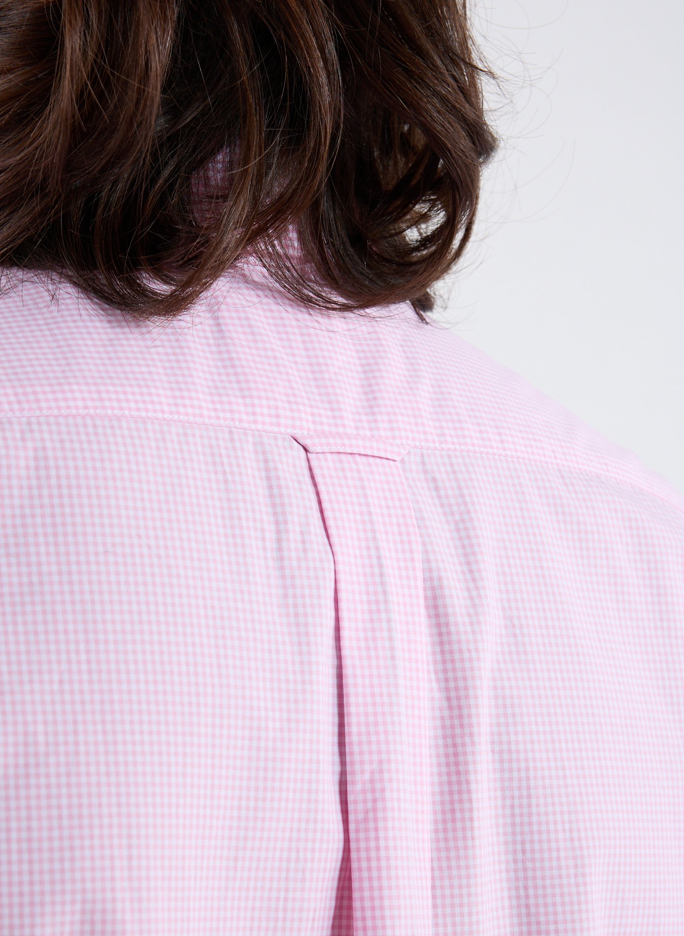 Checked cotton American collar shirt EDEN PARK Pink