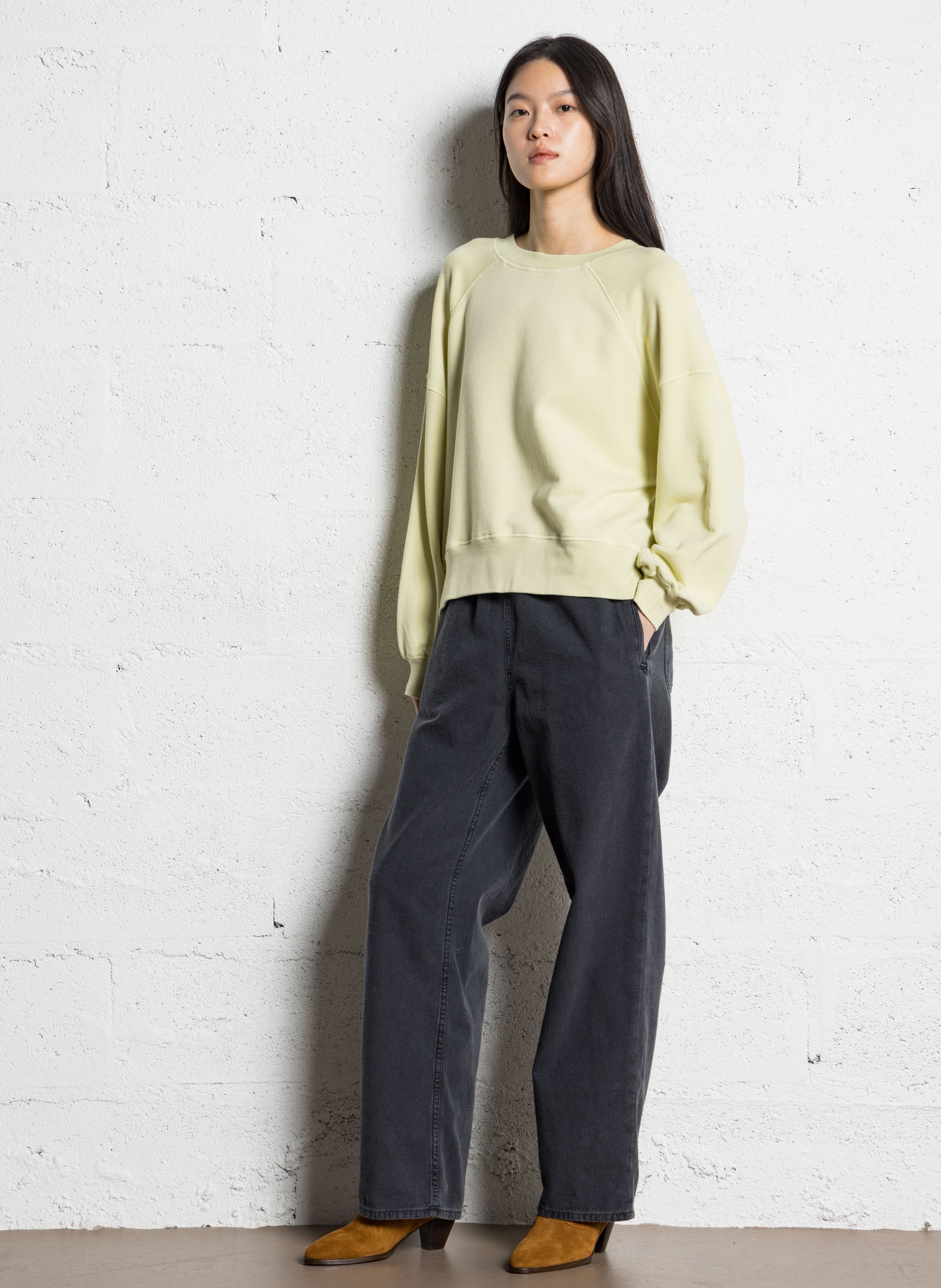 Pantalon droit en coton Jazy AMERICAN VINTAGE Noir