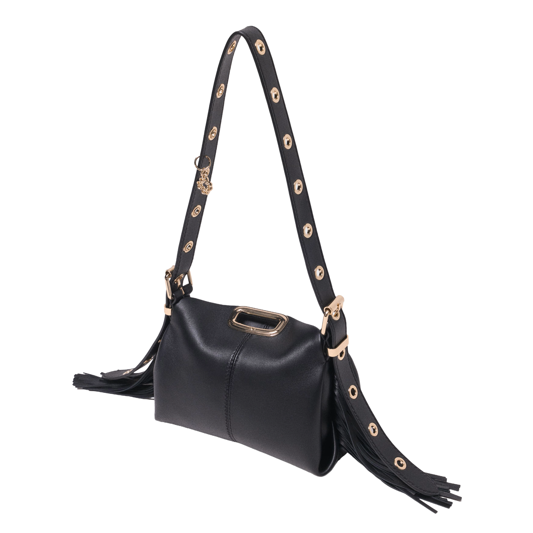 Sac bandoulière en cuir miss m mini MAJE Noir