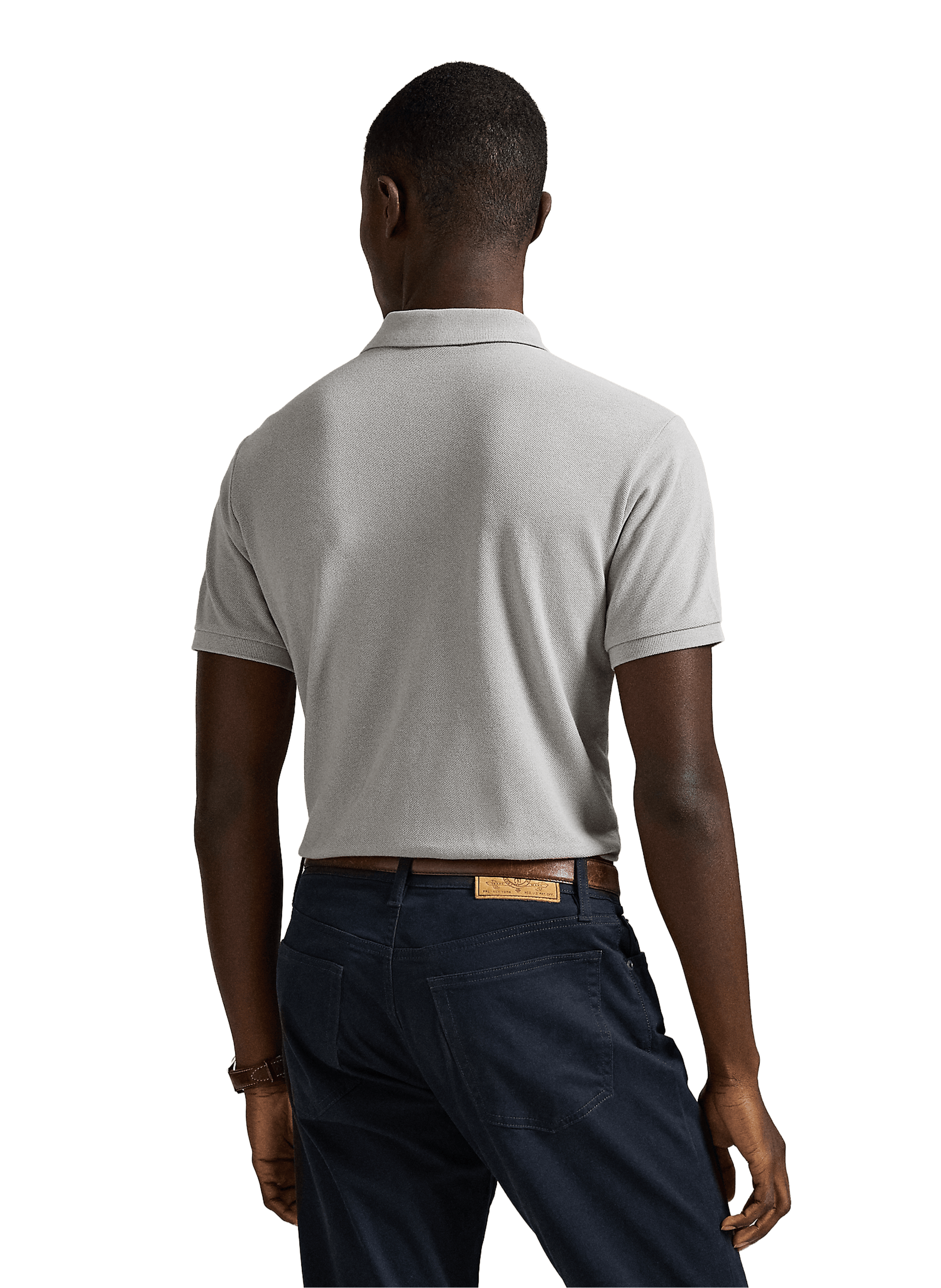 Polo droit en piqué de coton POLO RALPH LAUREN Gris