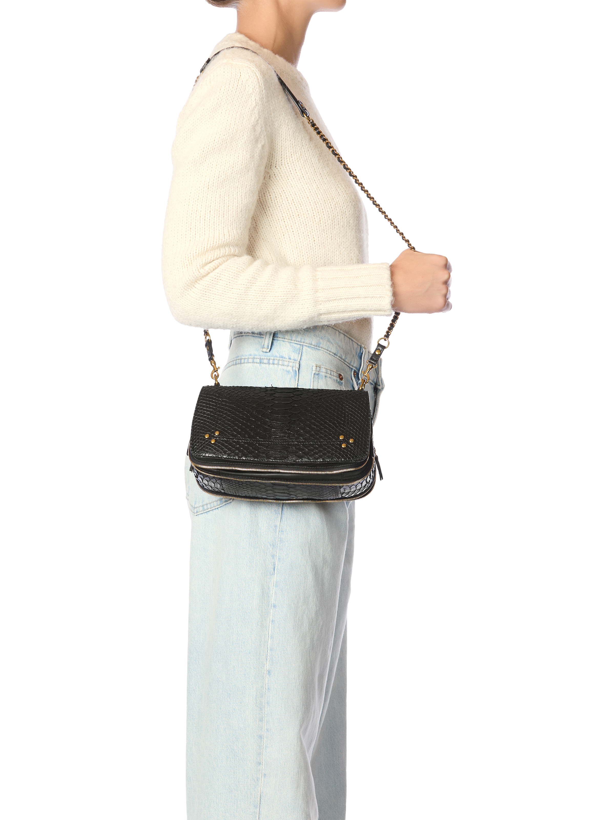 Bobi python shoulder bag JÉRÔME DREYFUSS Black