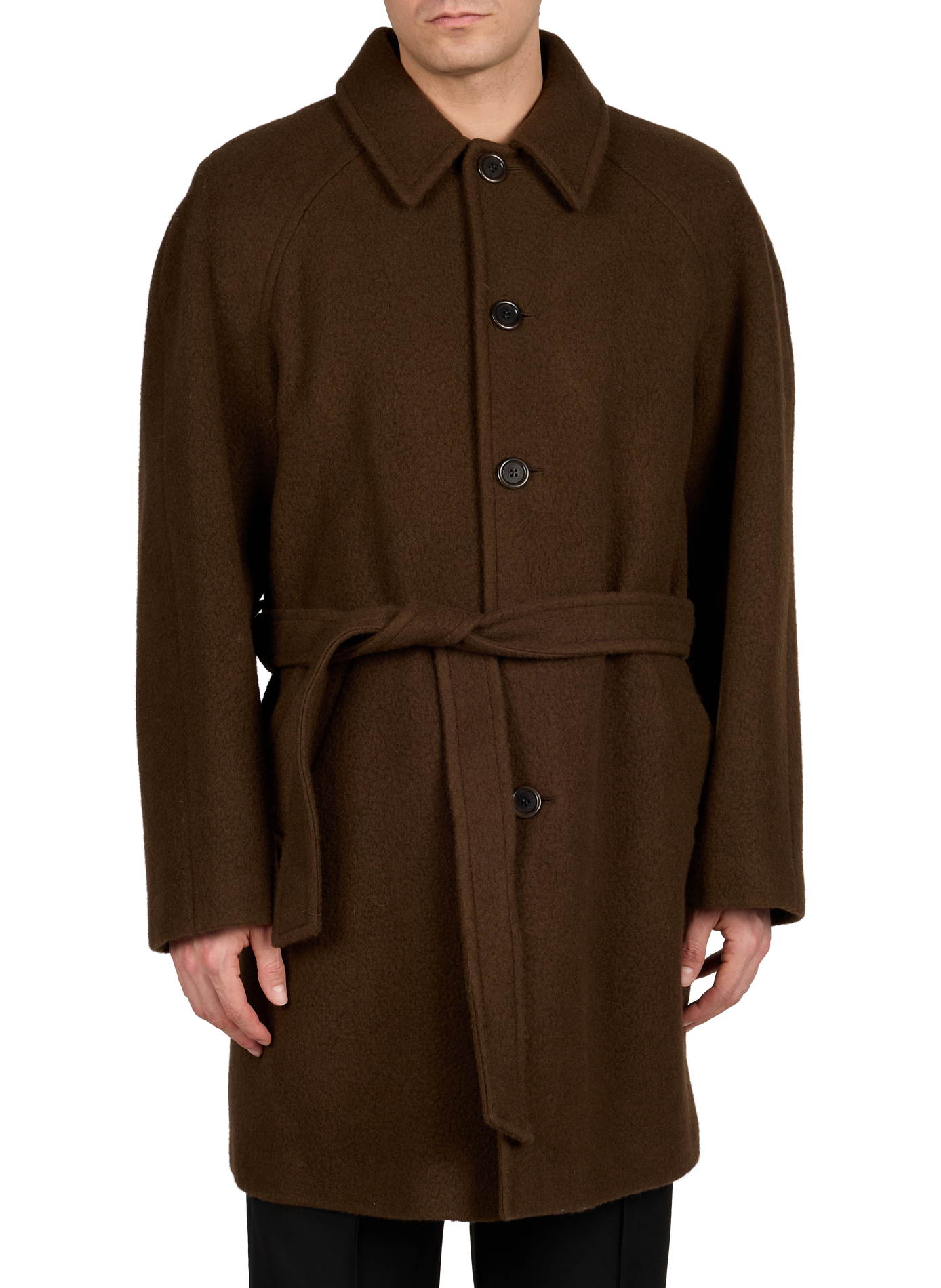 Manteau en laine mélangée AMOMENTO Marron