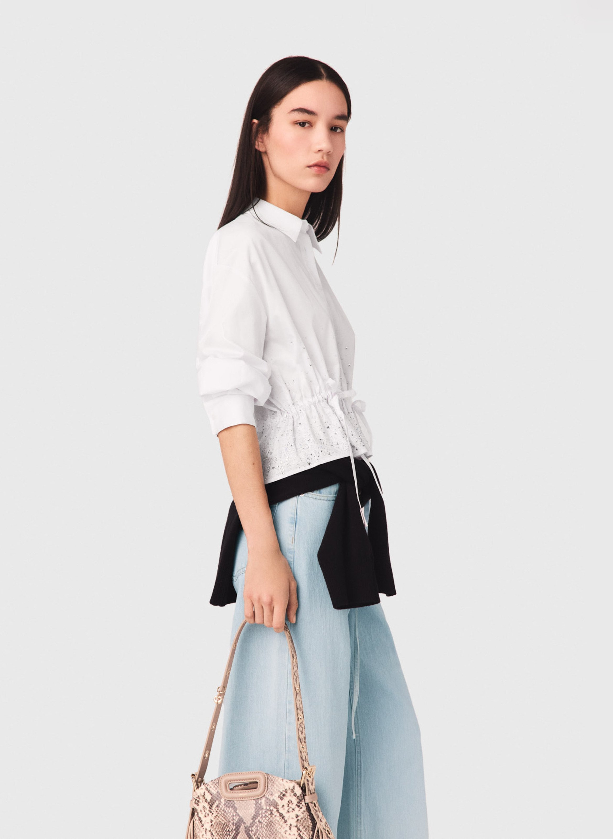 Chemise cintrée en coton MAJE Blanc