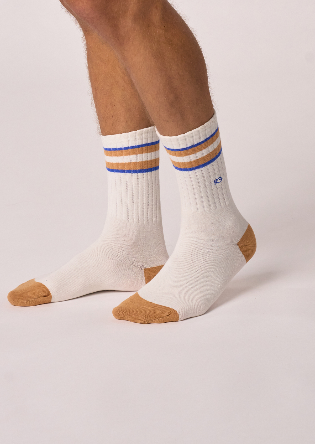 Chaussettes en coton peigné retro BILLYBELT Blanc