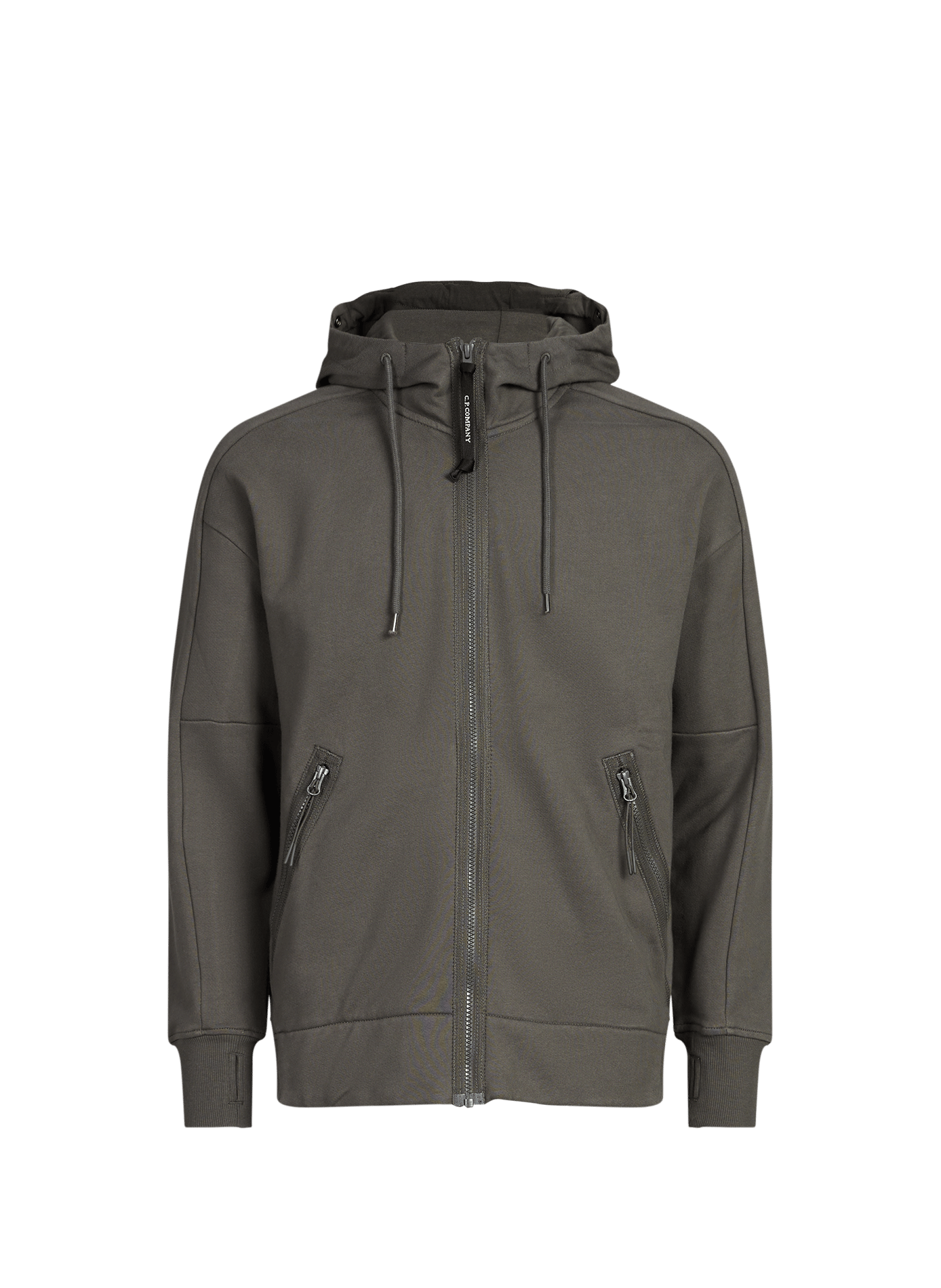 Sweat à capuche en coton avec lunettes intégrées CP COMPANY Gris