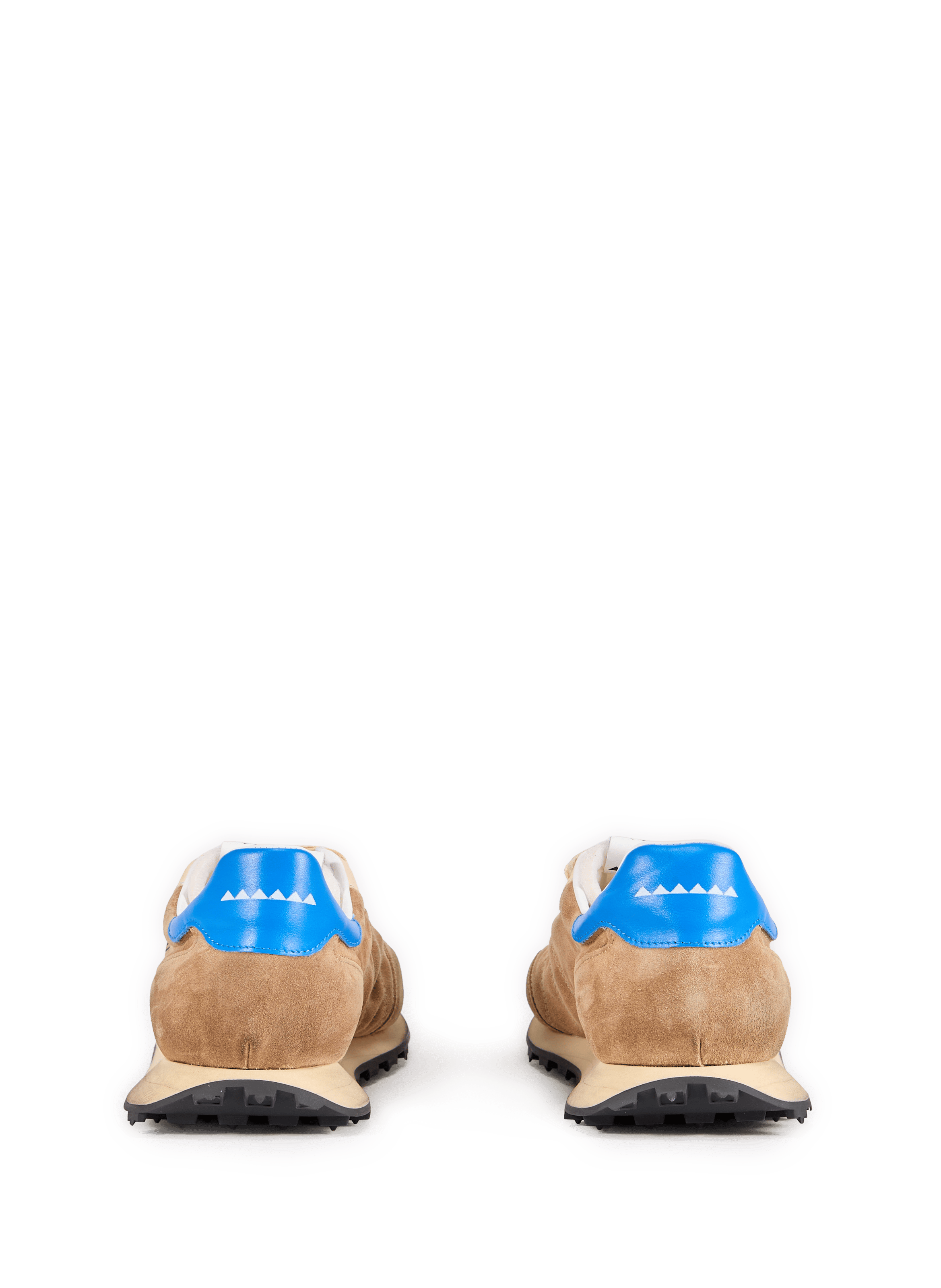 Baskets en cuir suédé mélangé Beige