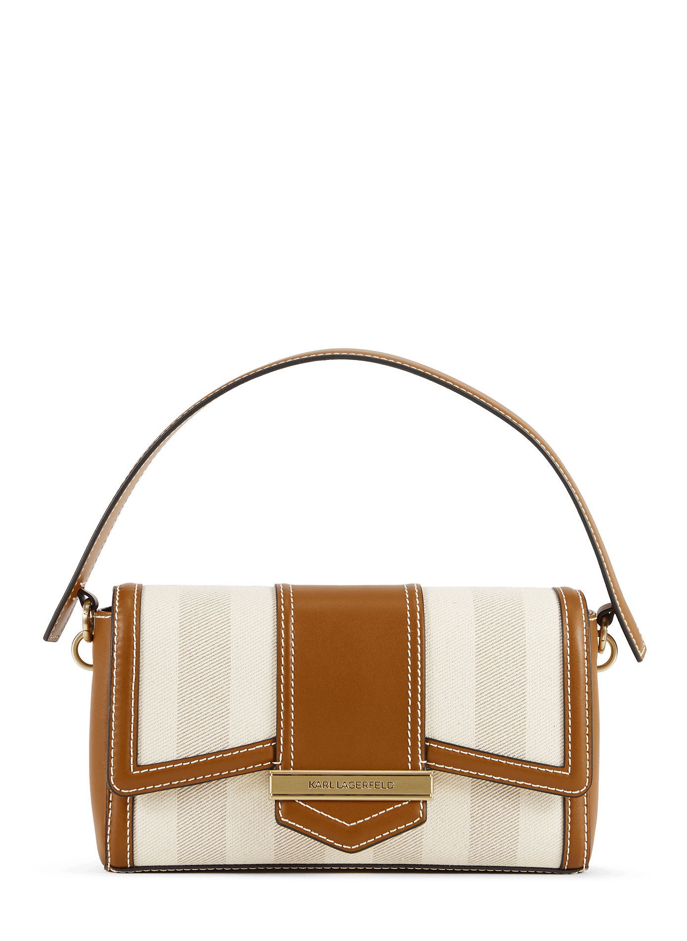 Sac à bandoulière K/Nova en coton et cuir KARL LAGERFELD Beige