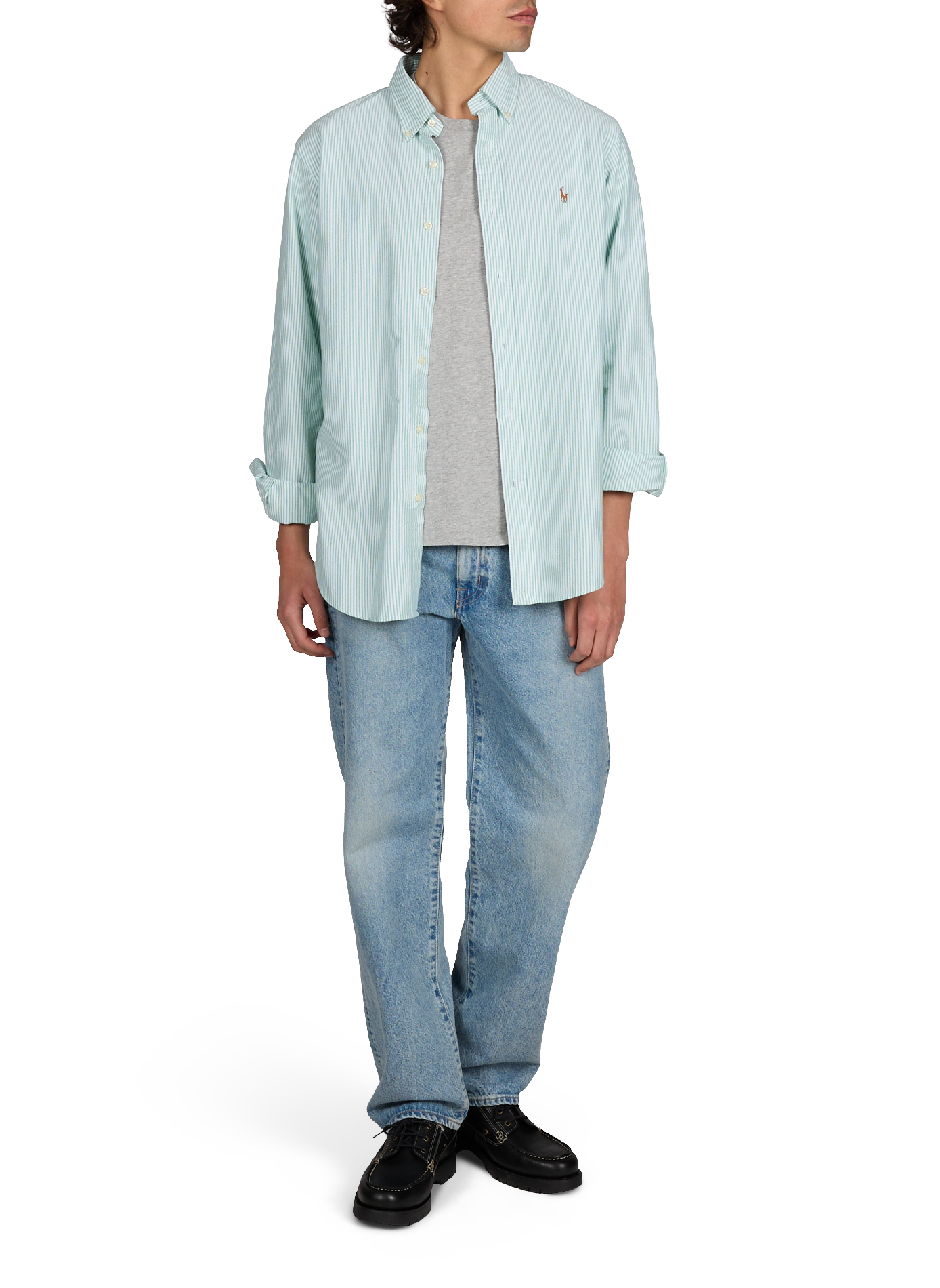 Solid straight-leg cotton jeans EDWIN Blue