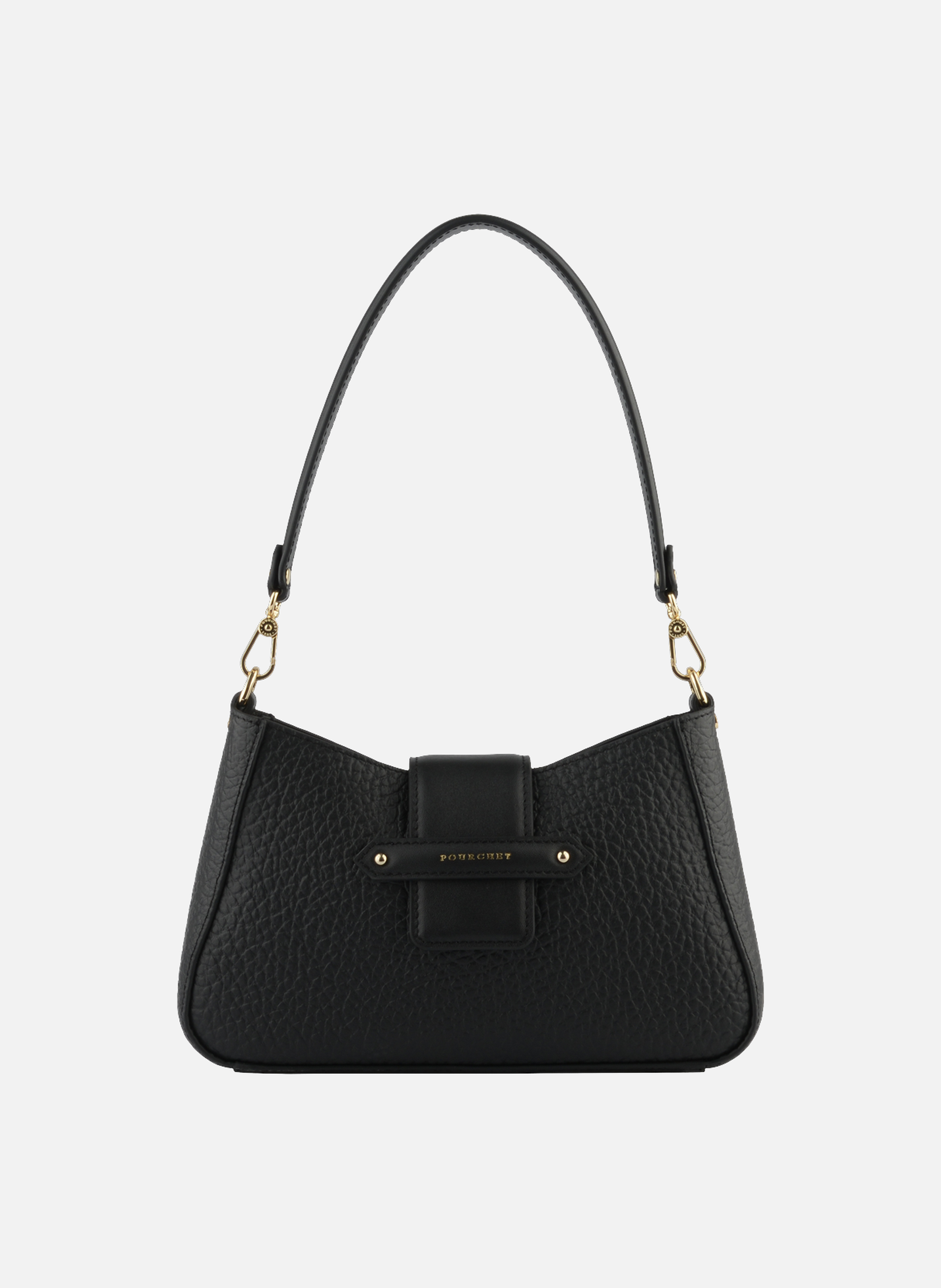 Fleuves | sac à main en cuir de vachette POURCHET Noir