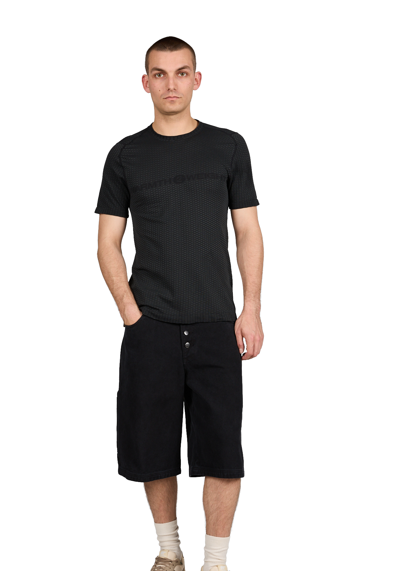 Fitted round neck T-shirt ROA Black