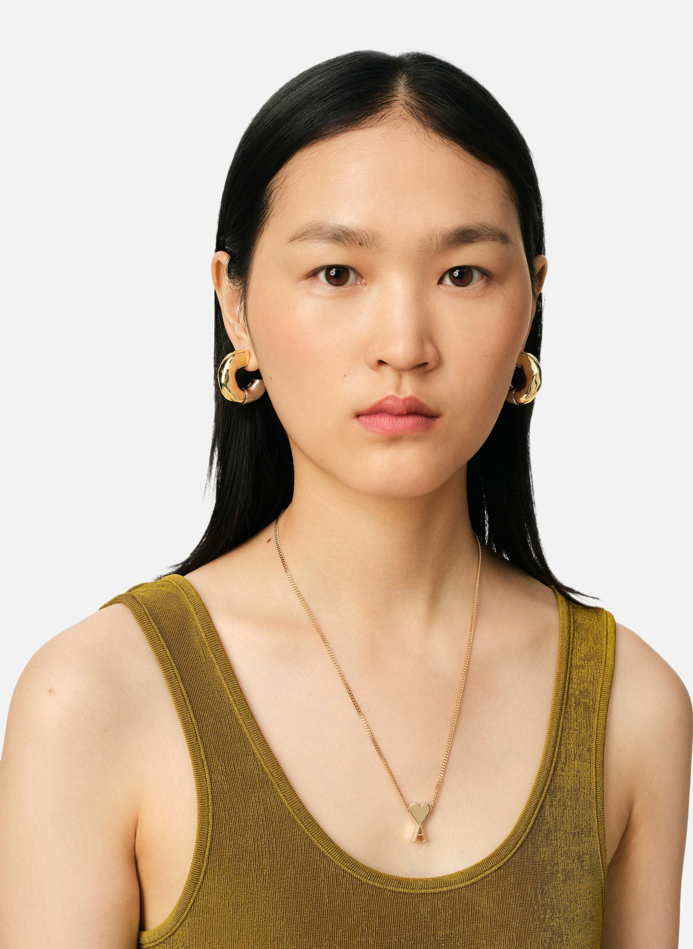 Collier pendentif ami de coeur unisexe AMI PARIS Jaune