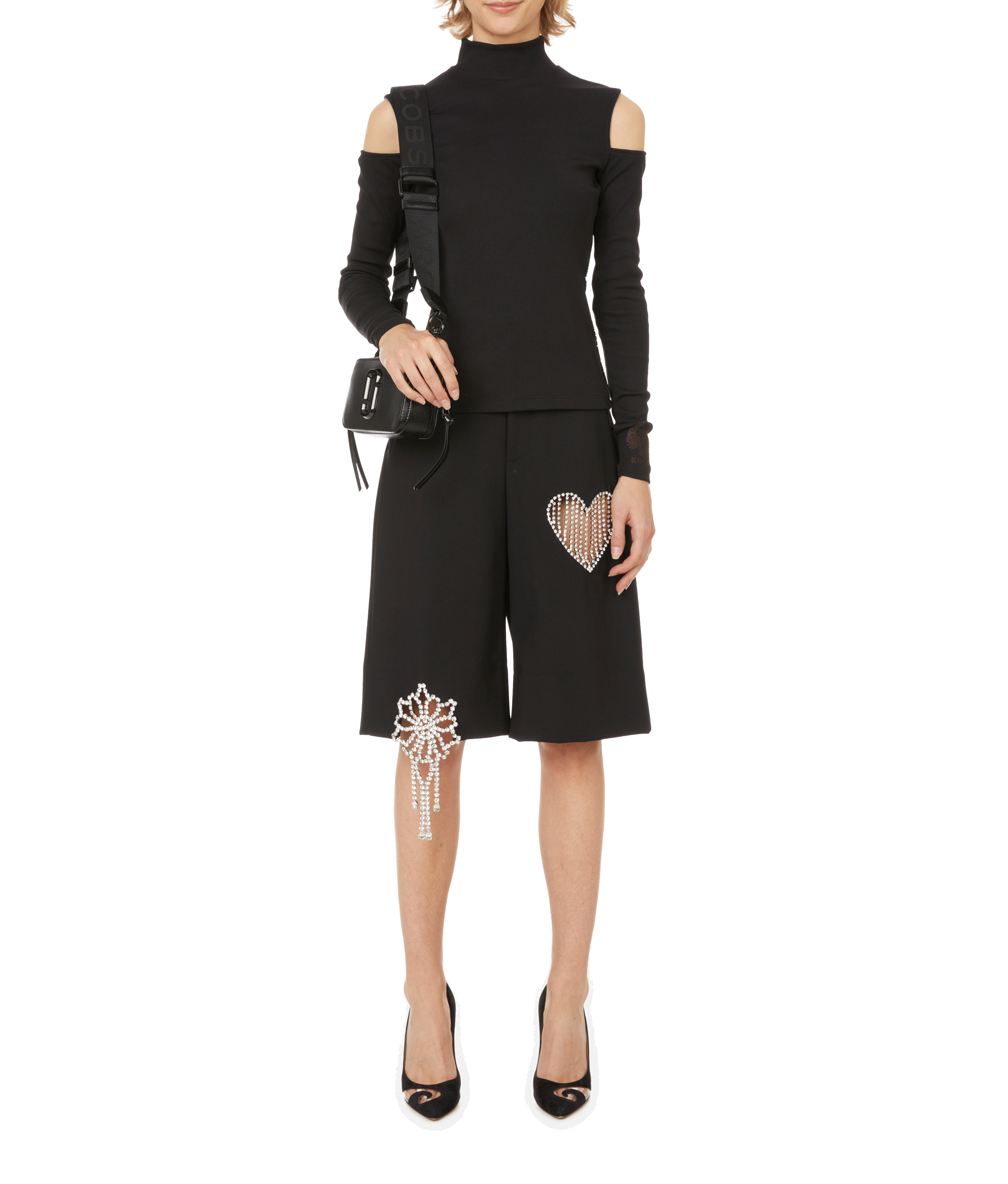 Top in due tessuti KOCHÉ Nero