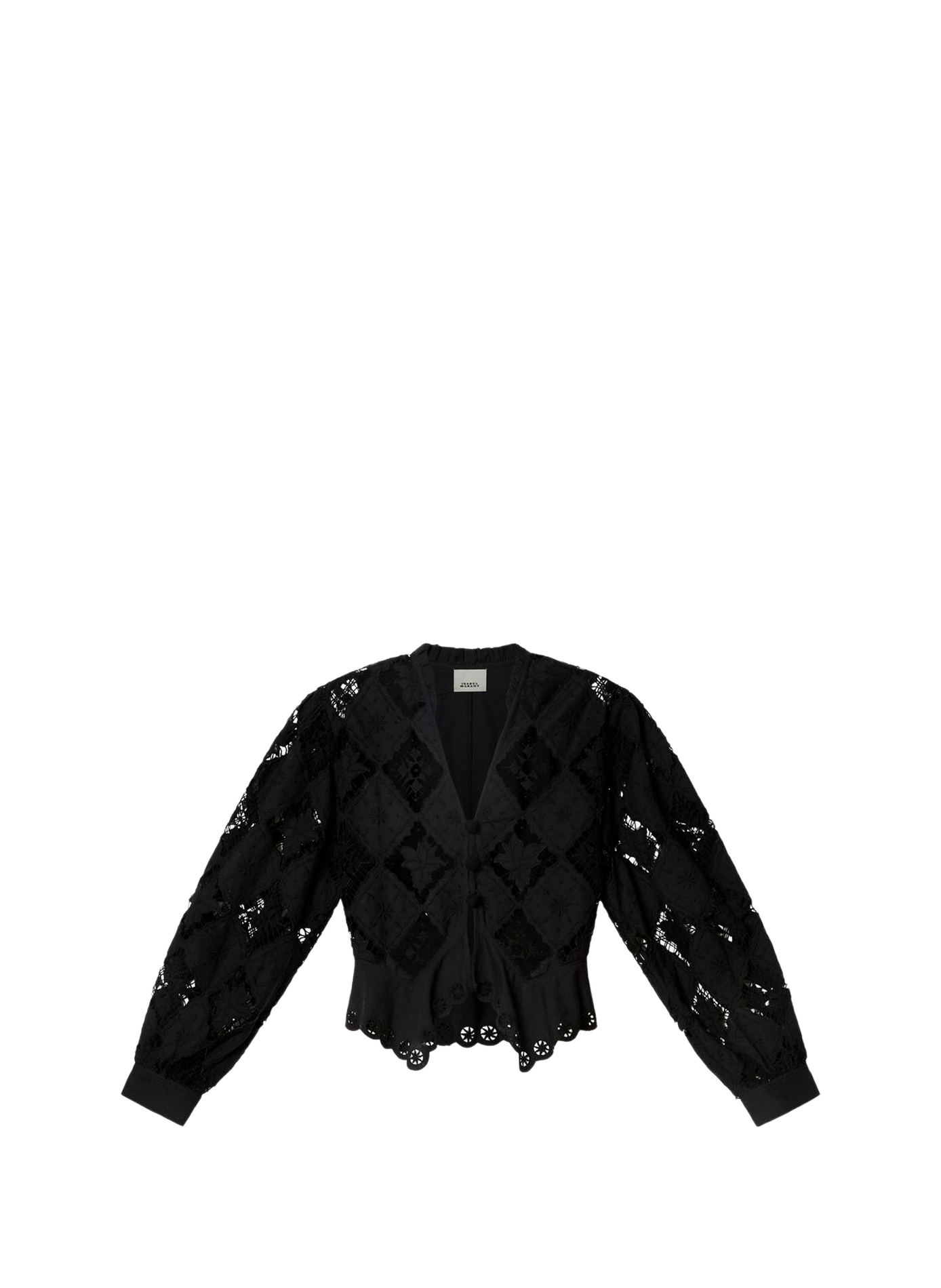 Blouse with linen and cotton embroidery ISABEL MARANT Black
