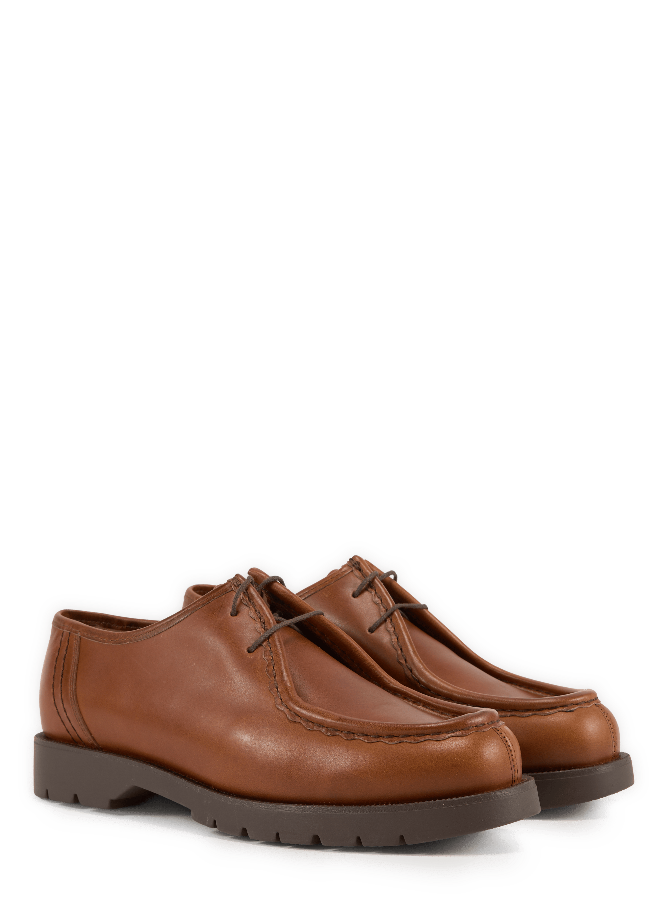 Leather ridged derbies KLEMAN Brown