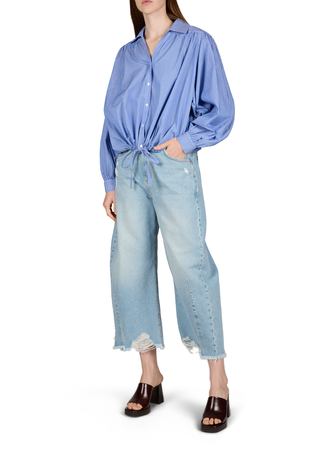 Oversize cotton shirt BERENICE Blue