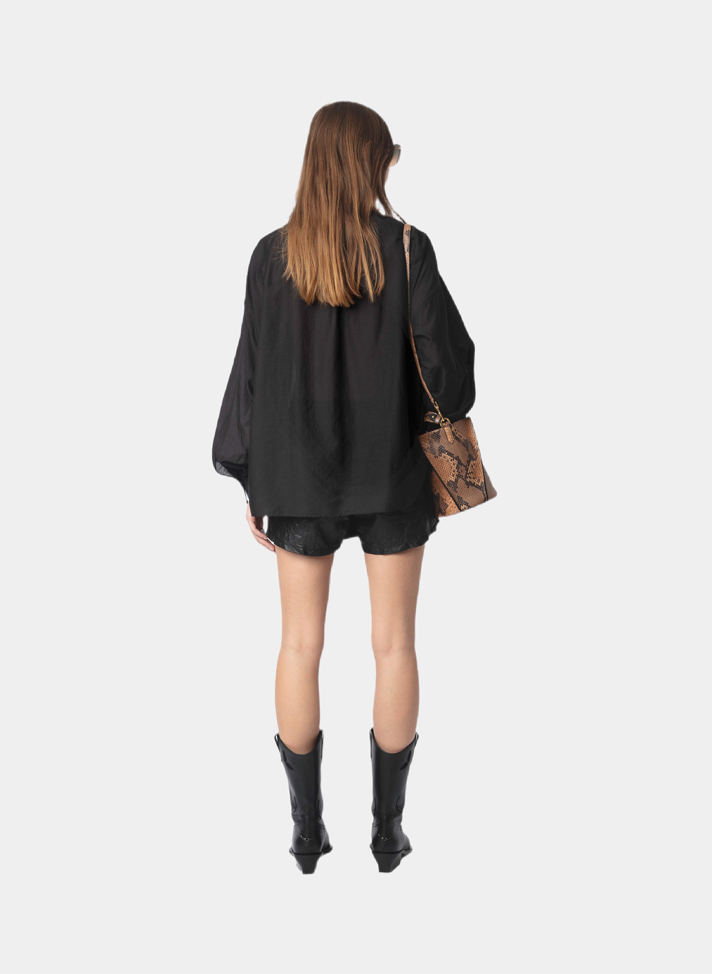 Blouse oversize en coton mélangé troene ZADIG&VOLTAIRE Noir