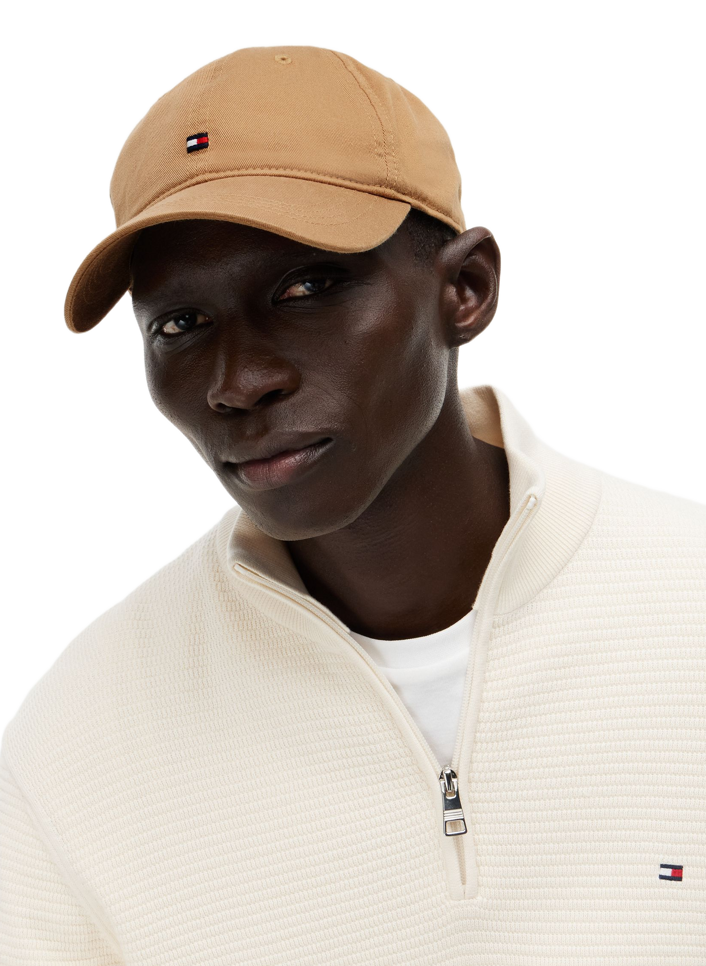 Cotton logo baseball cap TOMMY HILFIGER Beige