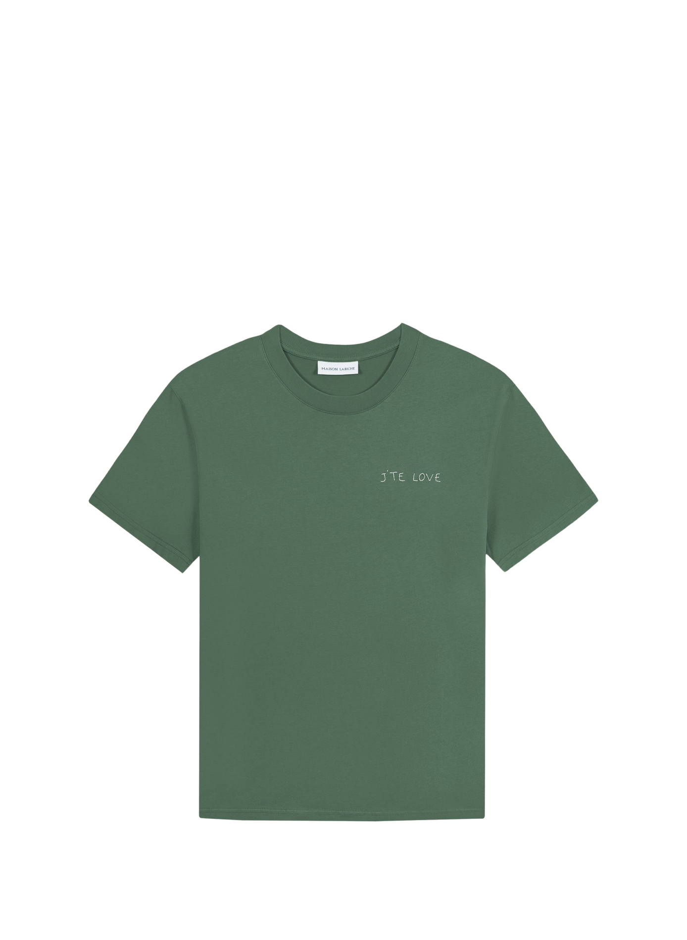 Popincourt "J'te Love" Cotton T-shirt MAISON LABICHE Green