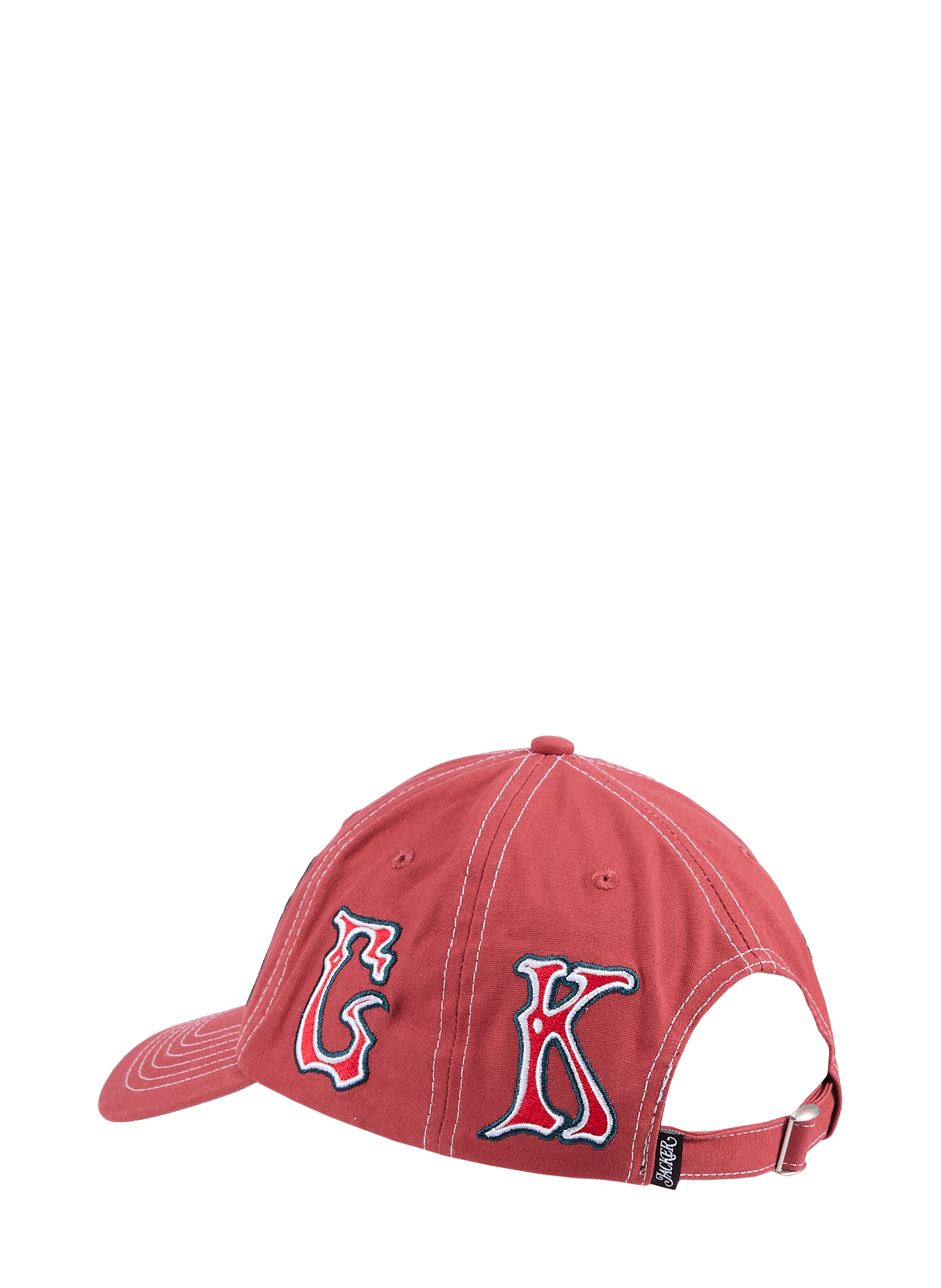 Cotton baseball cap with embroidered logo  JACKER. Red
