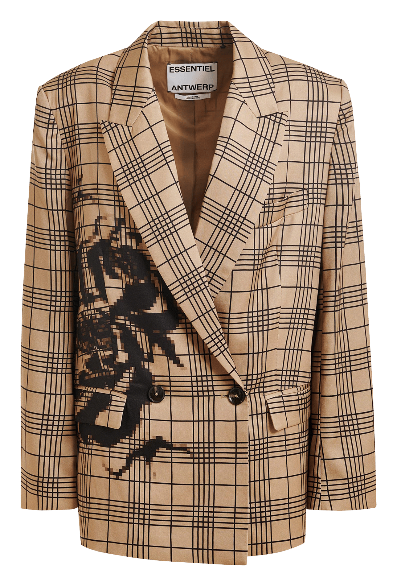 Veste tailleur oversize à carreaux juliana ESSENTIEL ANTWERP Marron