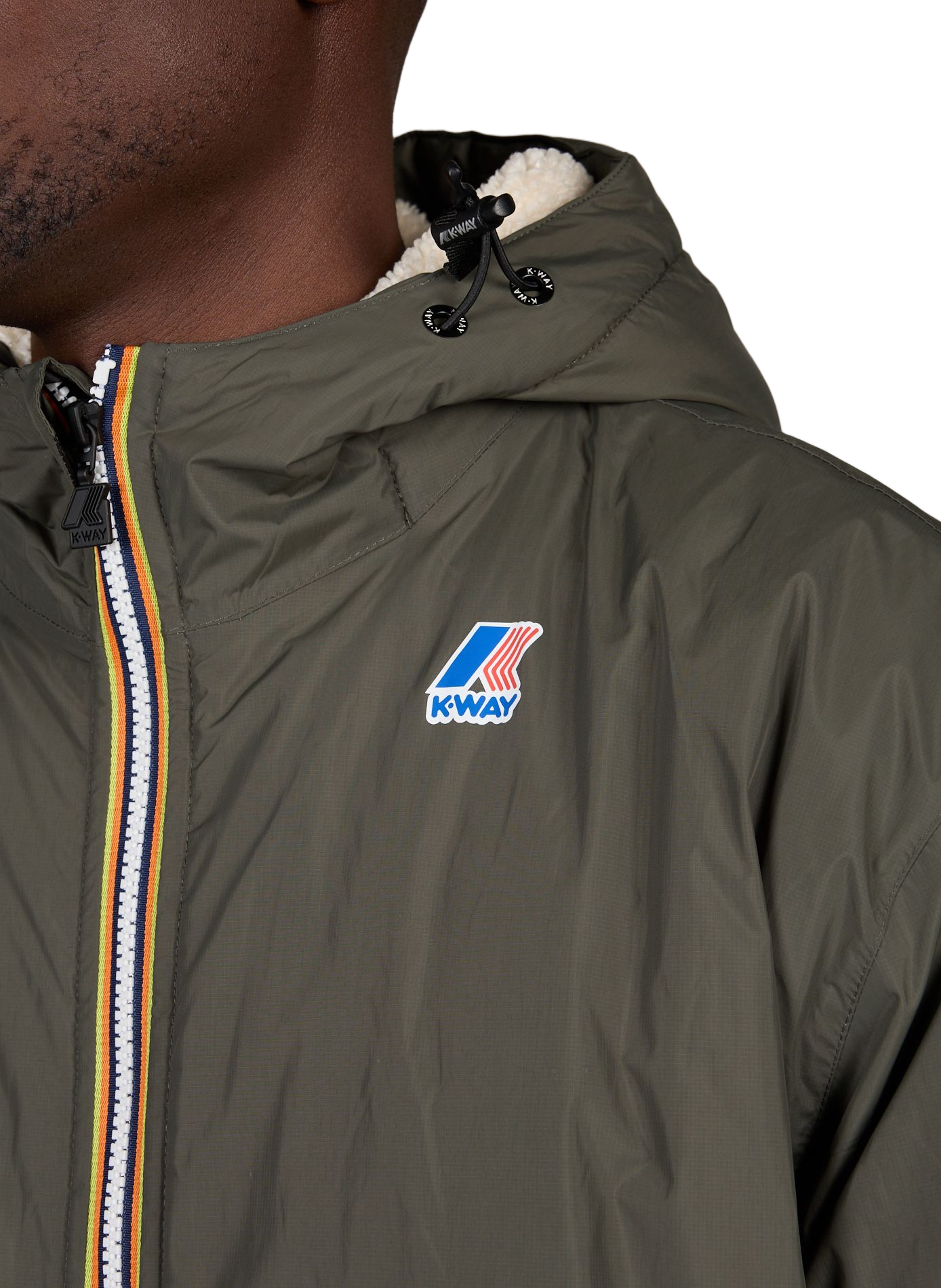 Mid-length hooded jacket K-WAY Green