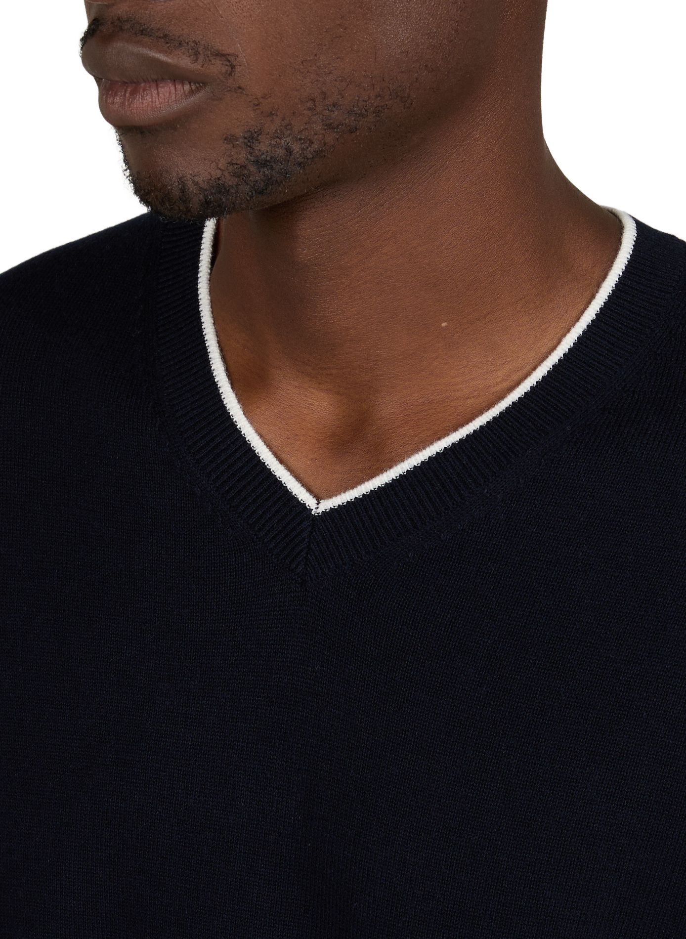 V-Ausschnitt-Pullover aus Baumwollmischung VAN LAACK Blau