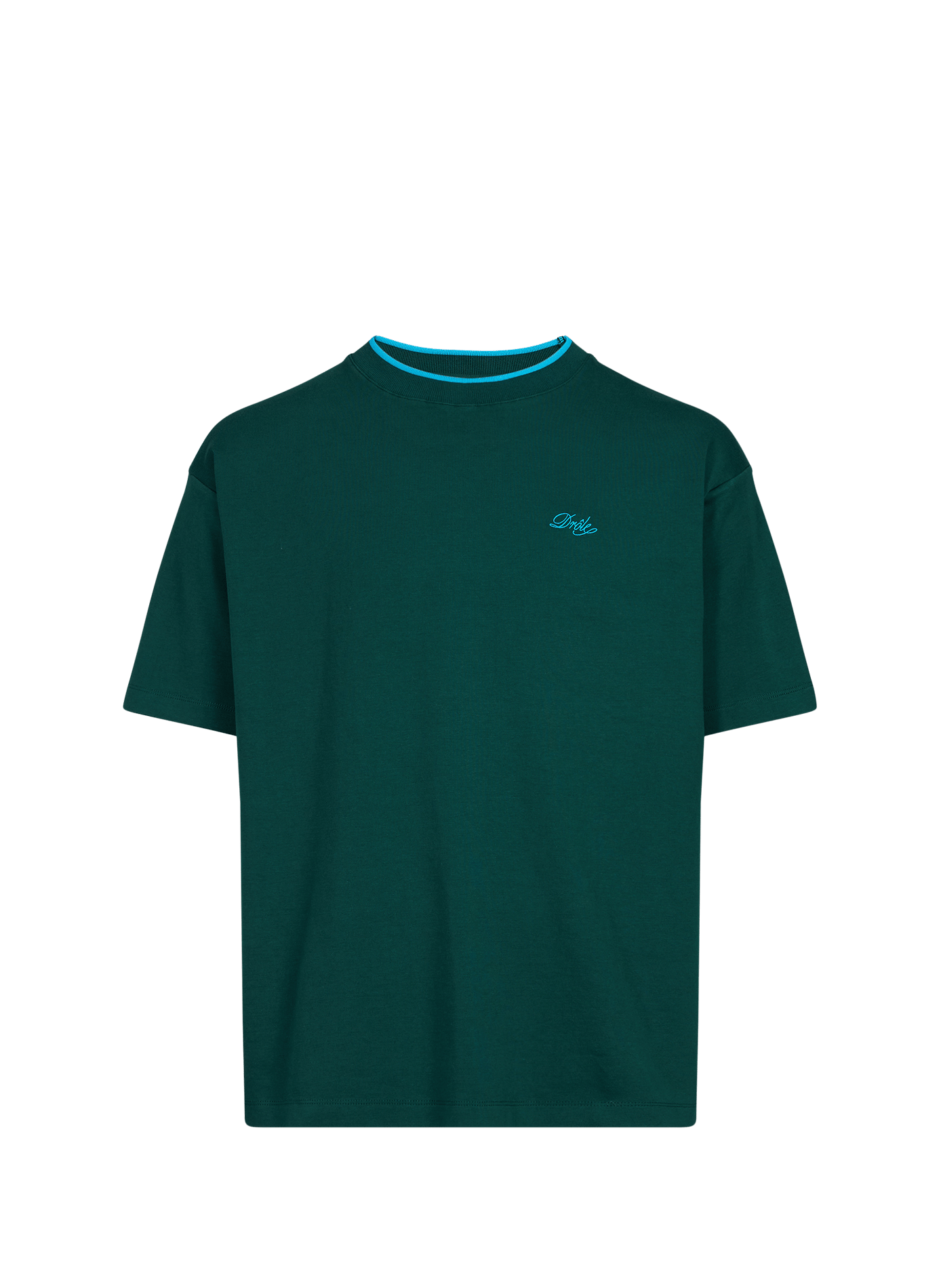 Funny belissima straight round neck cotton T-shirt DROLE DE MONSIEUR Green