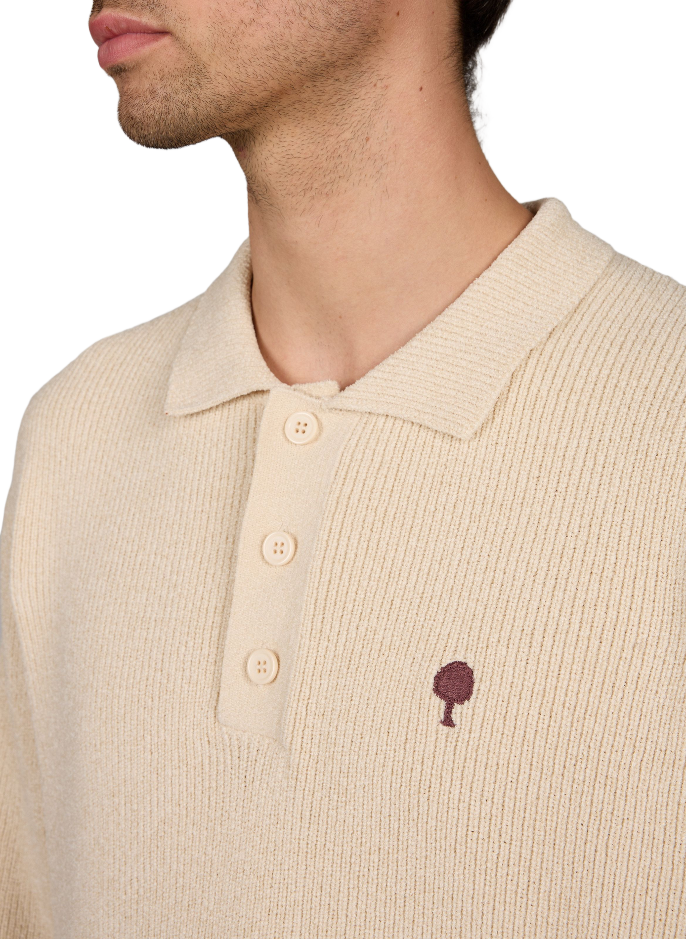 Straight-fit polo-neck jumper FAGUO Beige