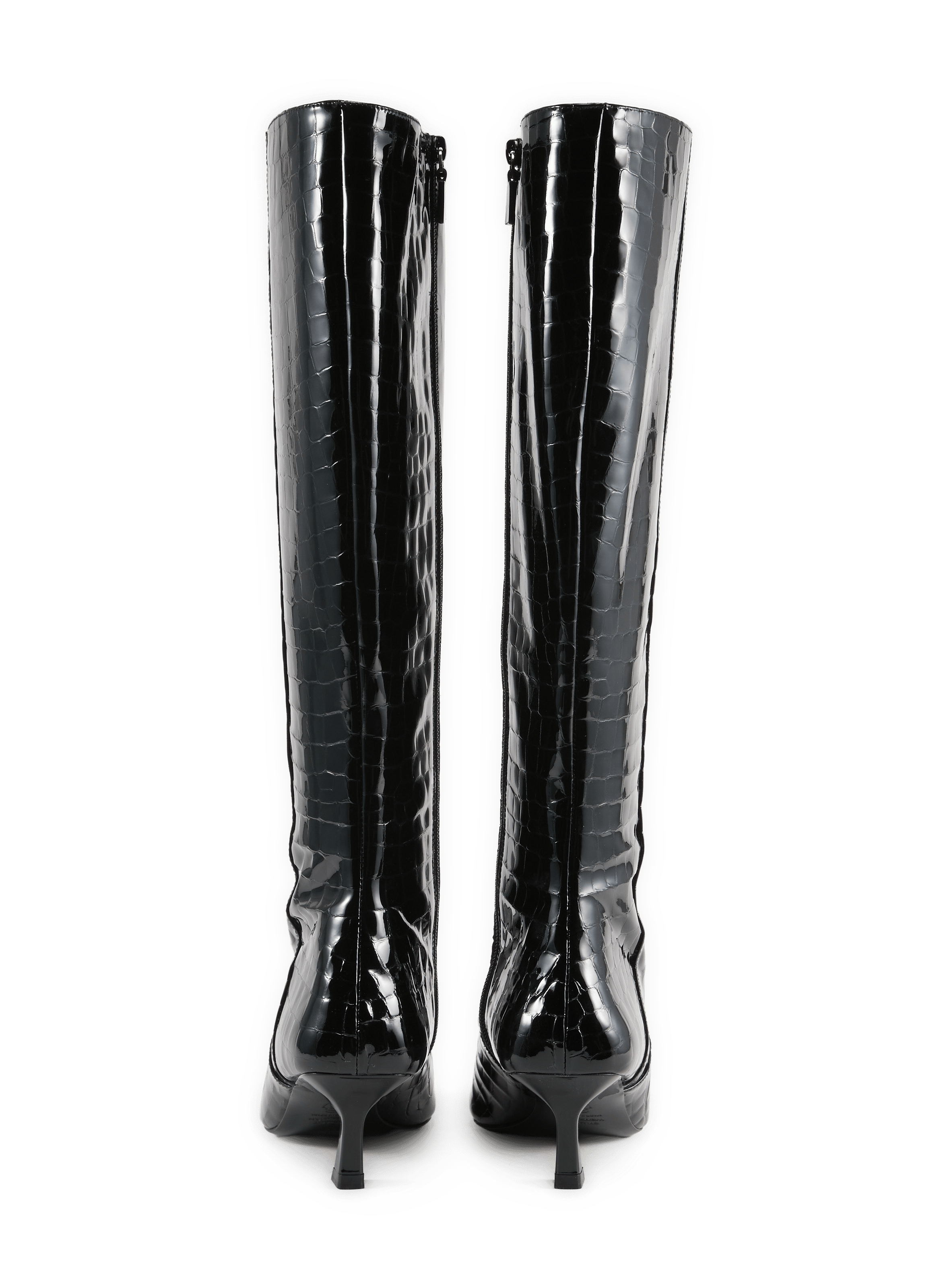 VINNIE knee-high boots in patent python leather STUART WEITZMAN Black