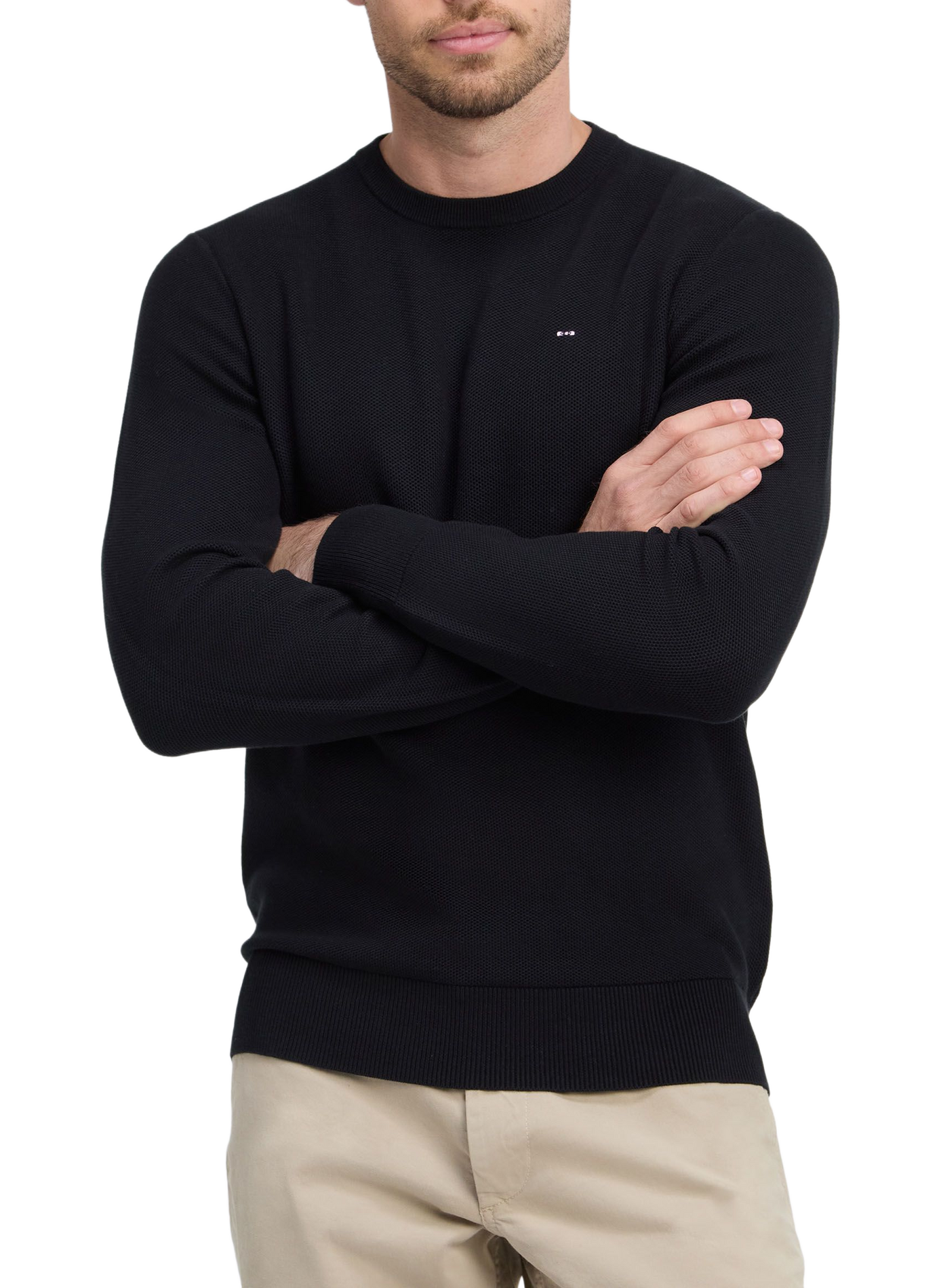 Pull col rond en coton | Zwart EDEN PARK Heren