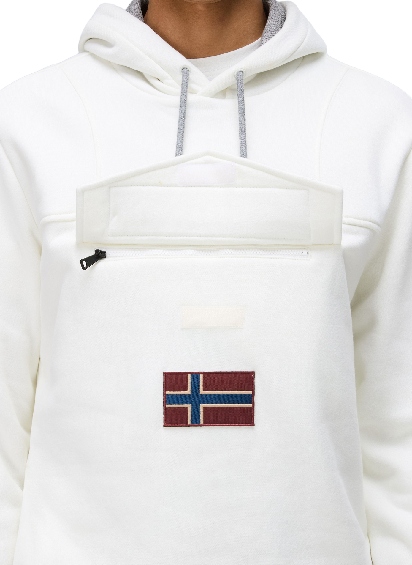 Straight cotton-blend hoodie NAPAPIJRI White
