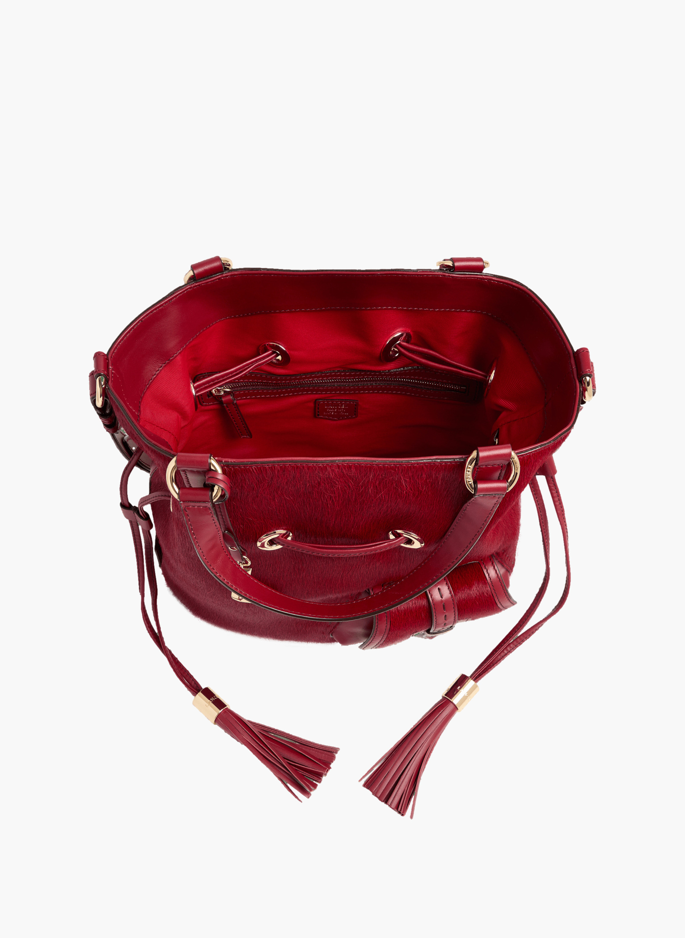 Sac seau premier flirt de lancel en animation 150y pony : cuirs de vachette pony & lisse LANCEL Rouge