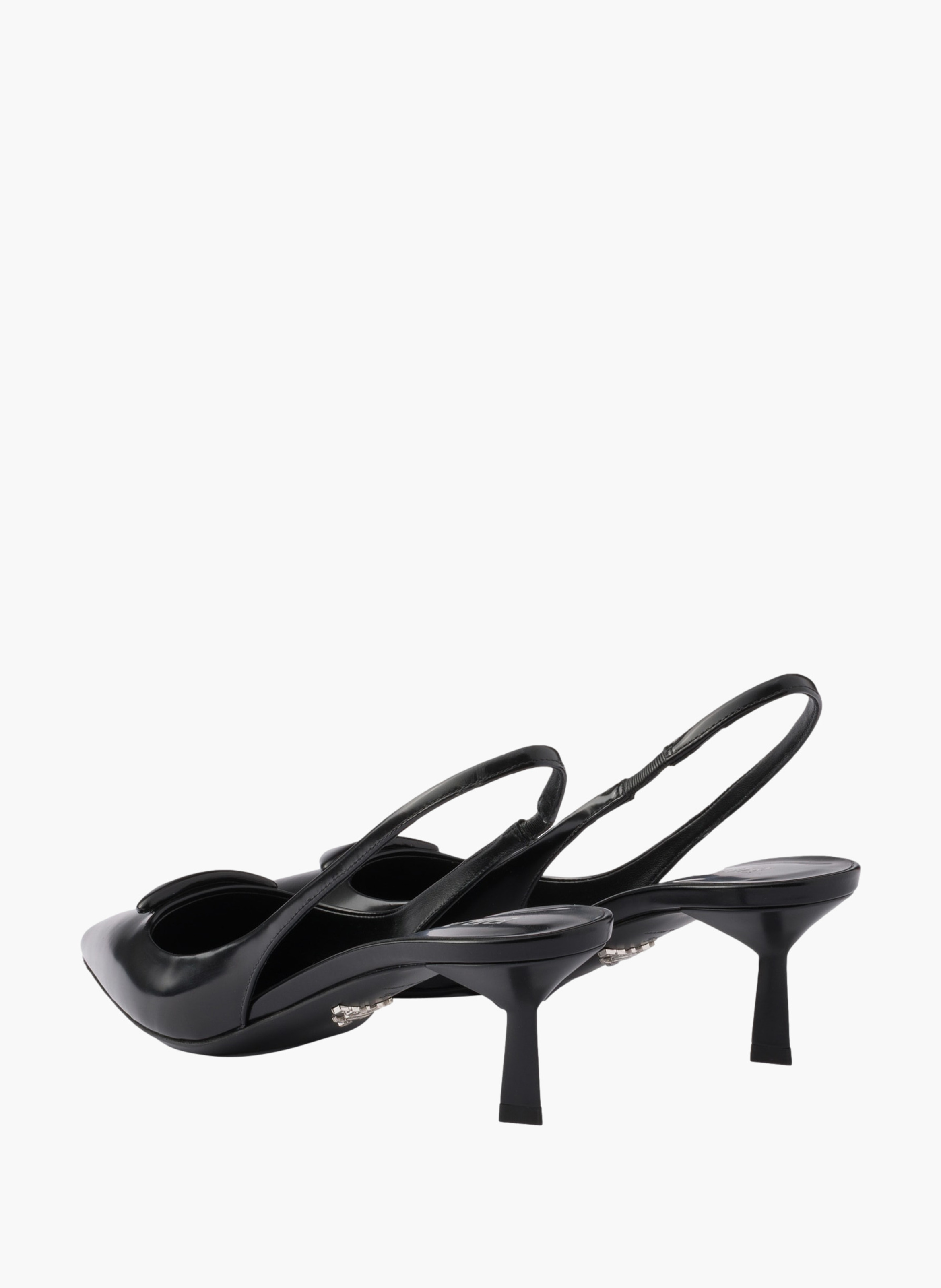 Escarpins à bride arrière en cuir brossé PRADA Noir