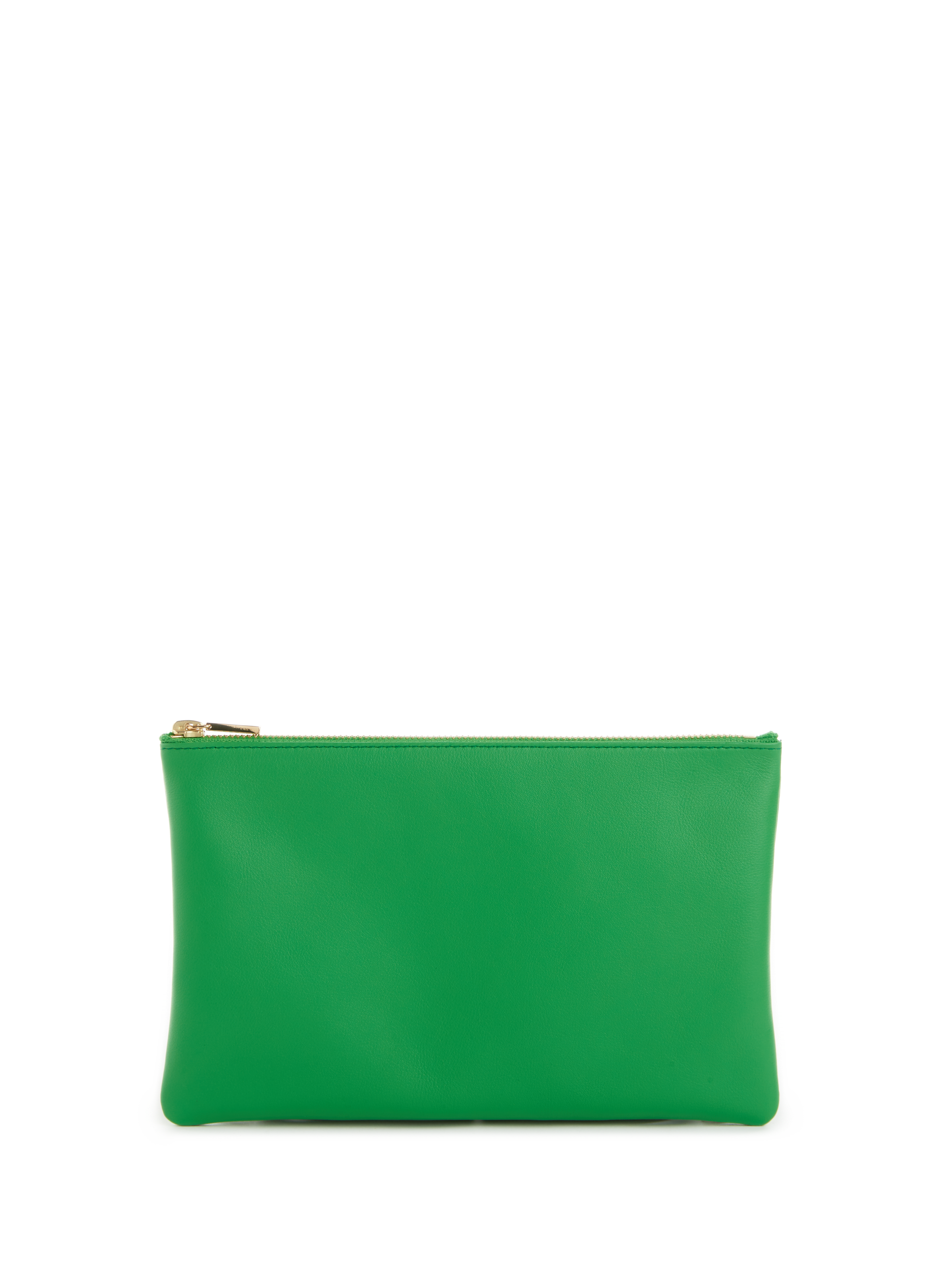 AU PRINTEMPS PARIS Grande pochette en cuir Vert
