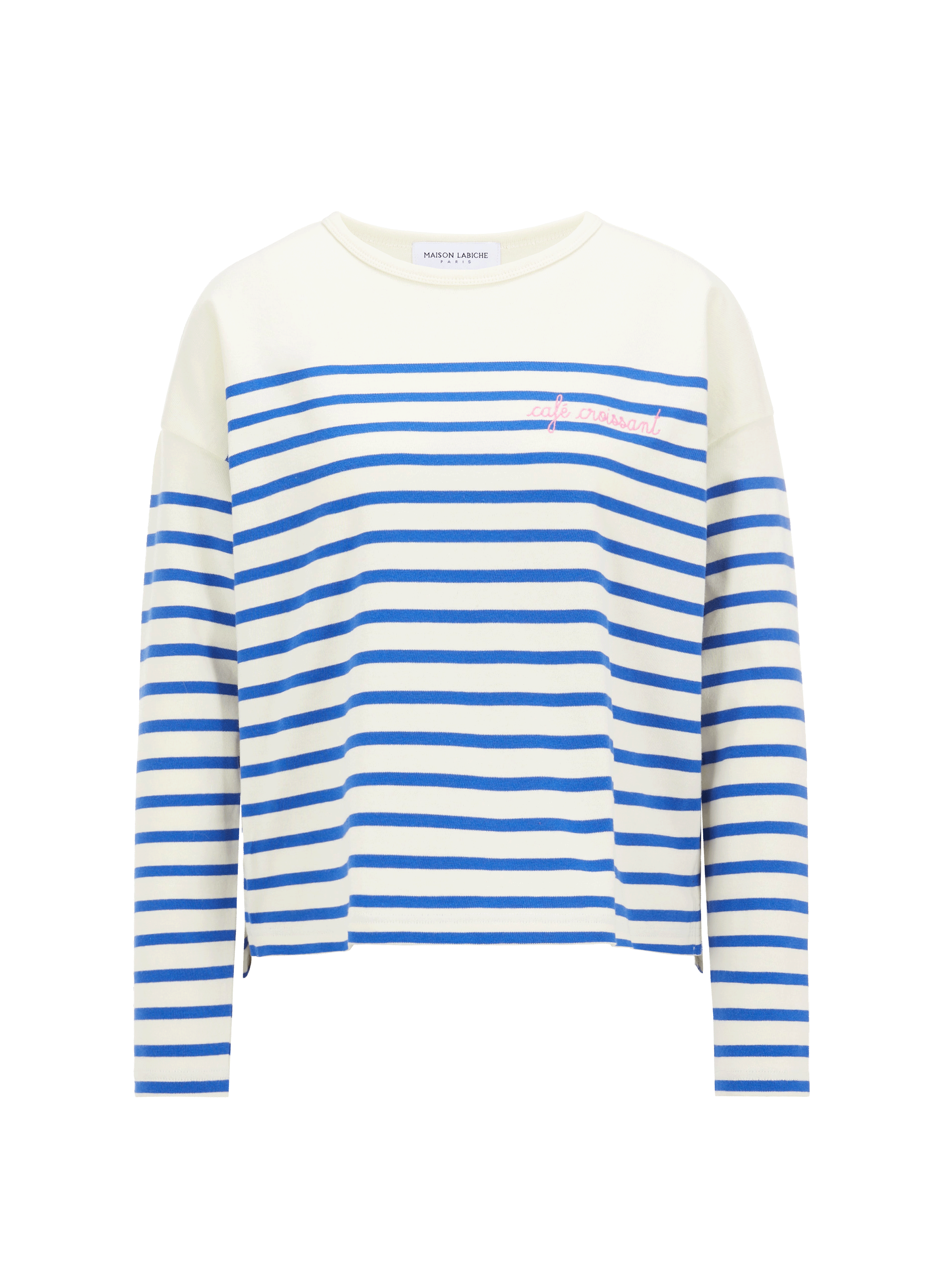 Pull marinière Montpar Café Croissant en coton