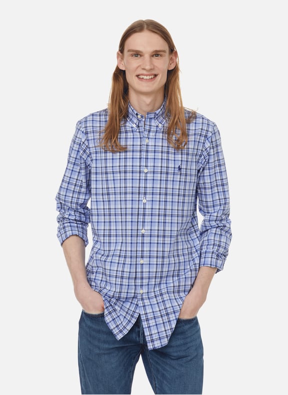Stretch cotton check shirt Blue by POLO RALPH LAUREN POLO RALPH LAUREN Stretch cotton check shirt Blue