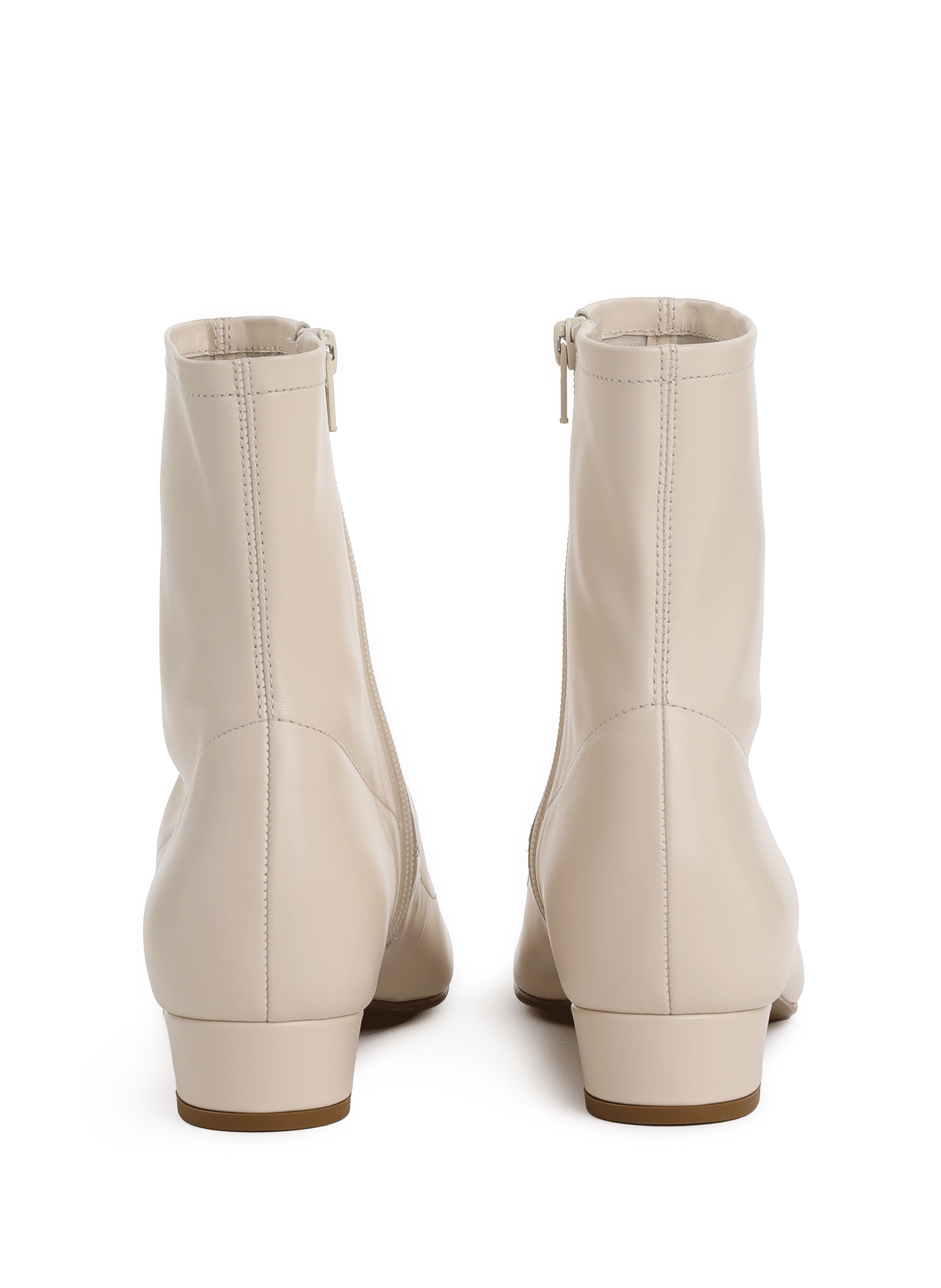 Leather ankle boots BY FAR White