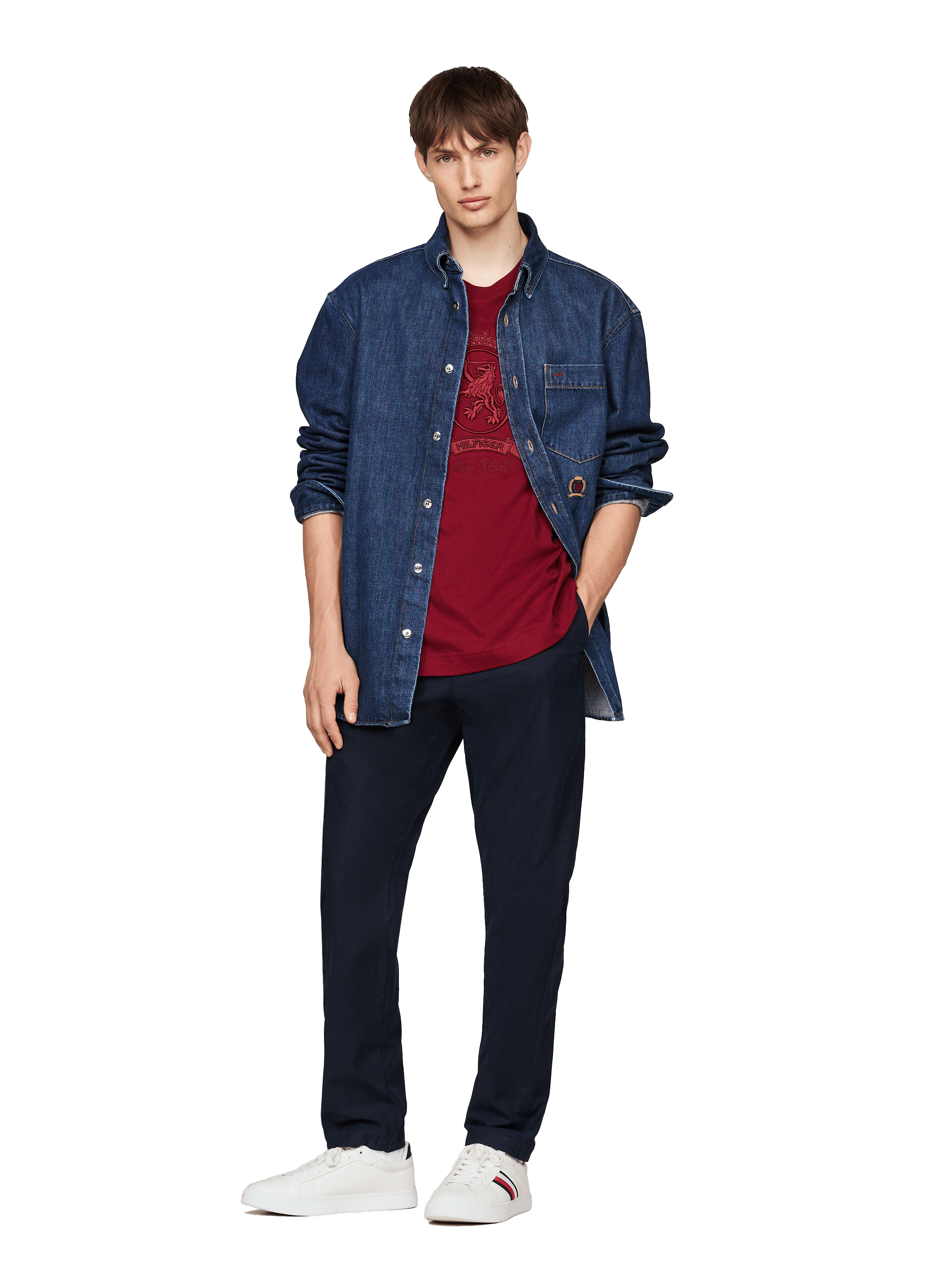 Baskets en cuir  TOMMY HILFIGER Beige