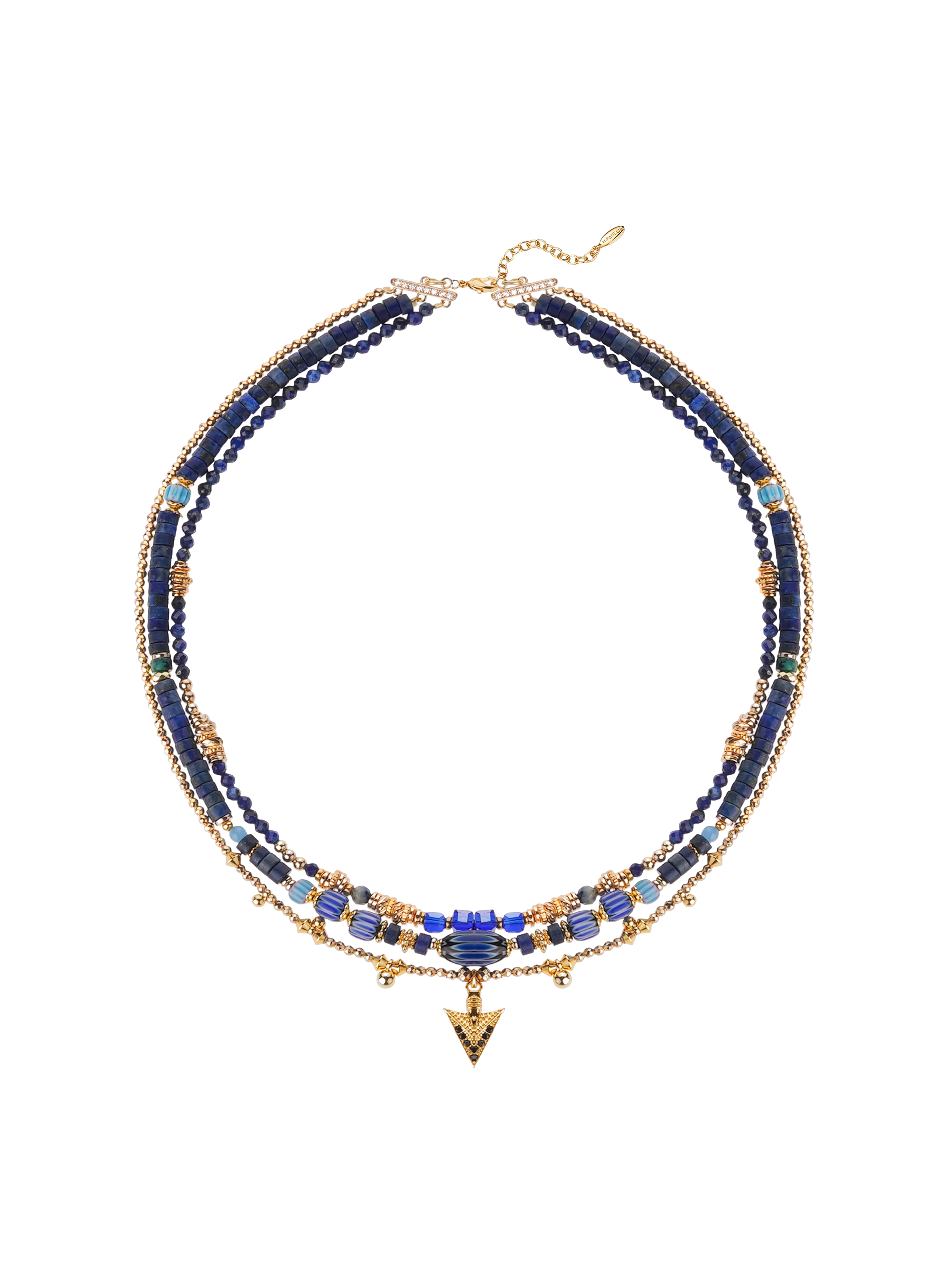 Collier multirang avec perles et sequins trion HIPANEMA Bleu