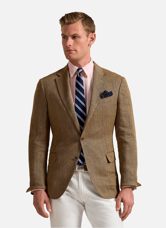 Linen Blazer Beige by POLO RALPH LAUREN POLO RALPH LAUREN Linen Blazer Beige