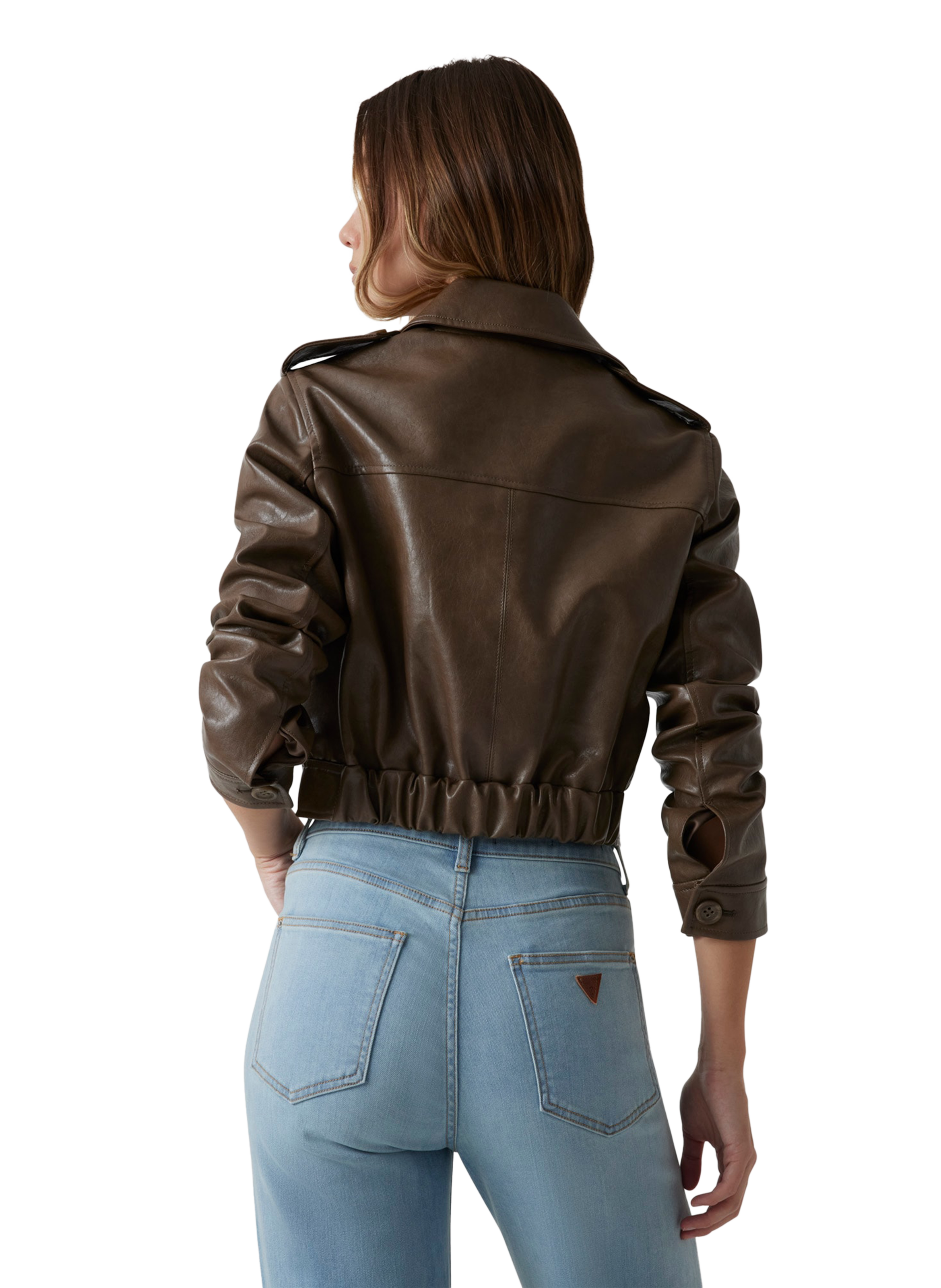 Veste en similicuir Dora GUESS Beige