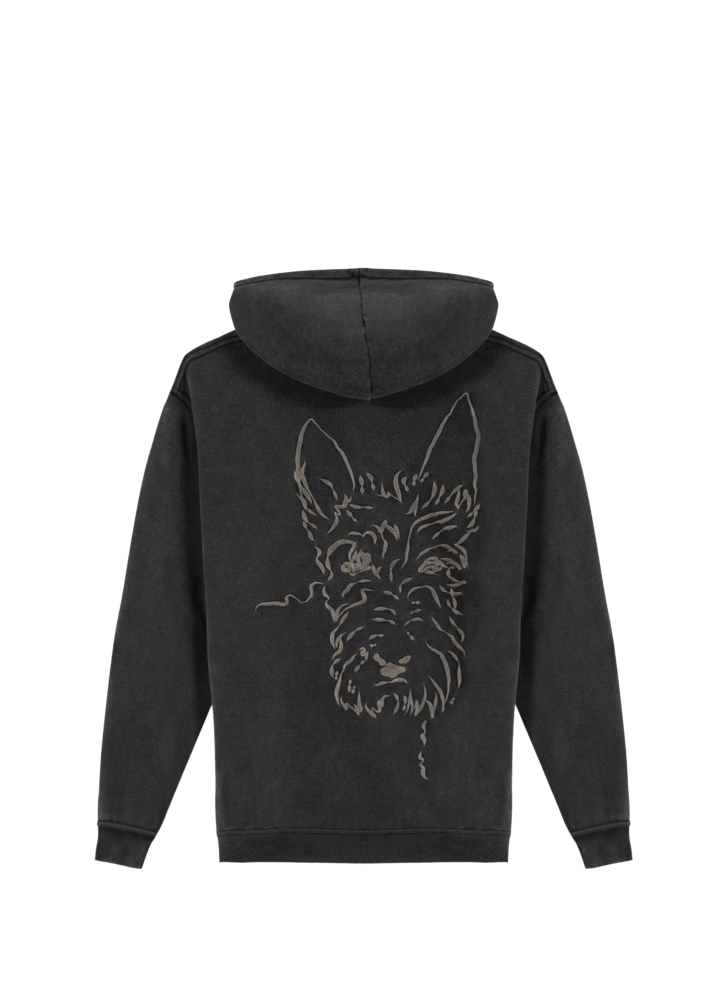 Embroidered cotton hoodie MAISON LABICHE Black