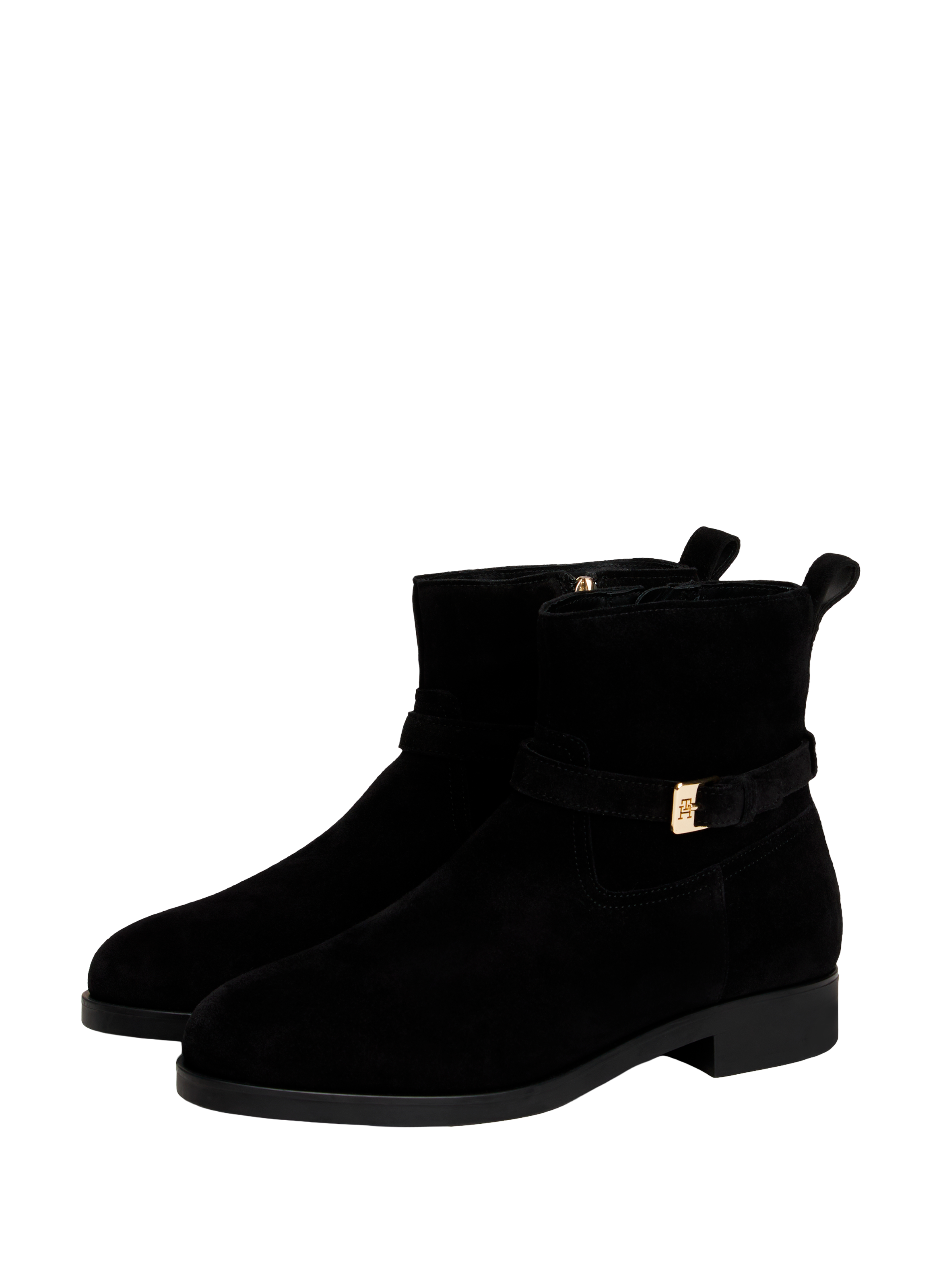 Suede leather ankle boots TOMMY HILFIGER Black