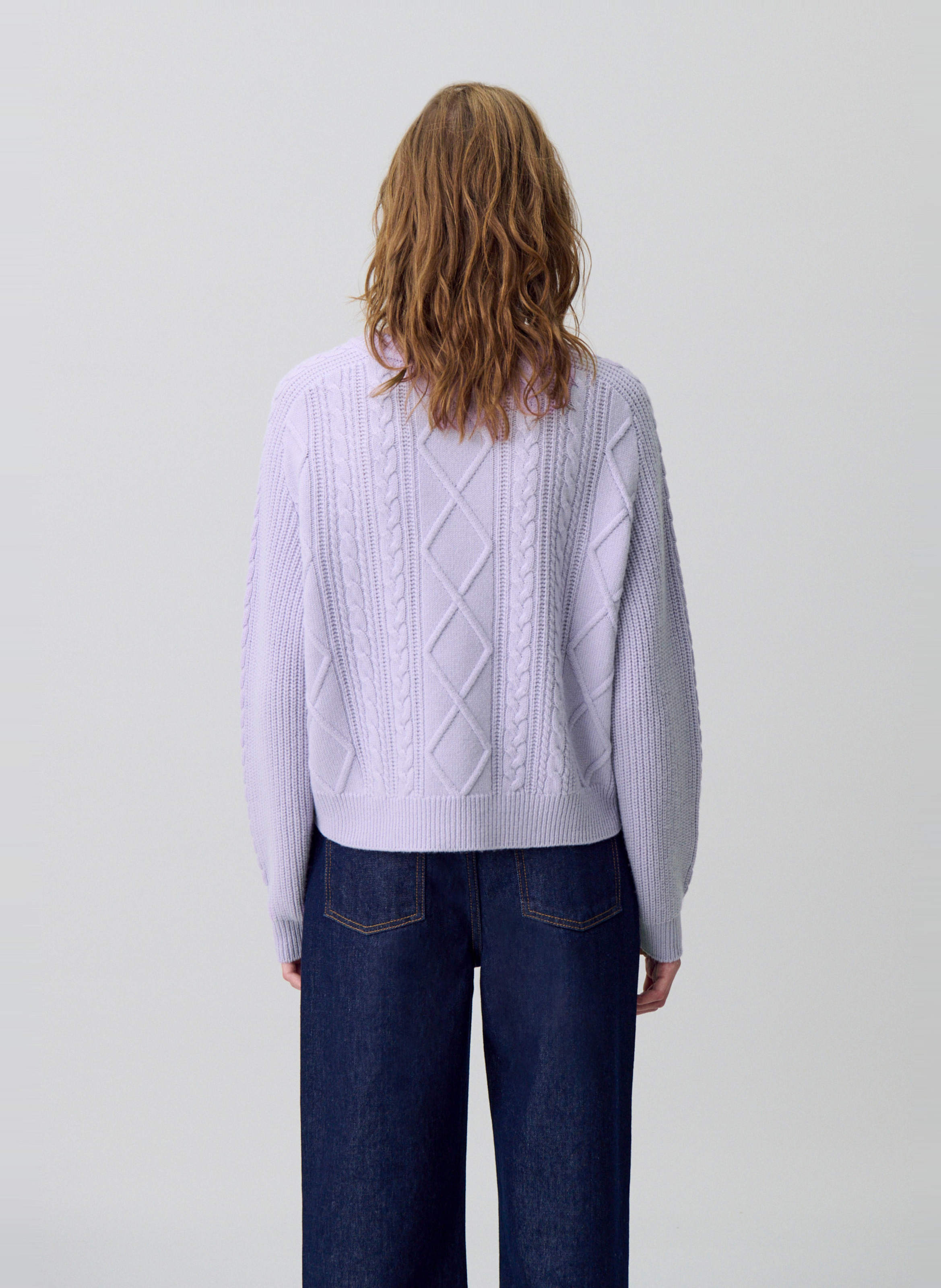 Pull col rond en laine mélangée mirsada CLAUDIE PIERLOT Violet