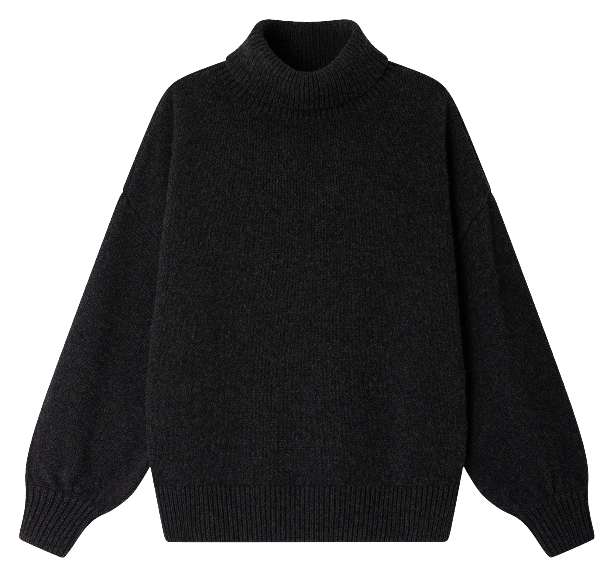 Pull oversize col roulé en laine et cachemire niko SESSUN Gris